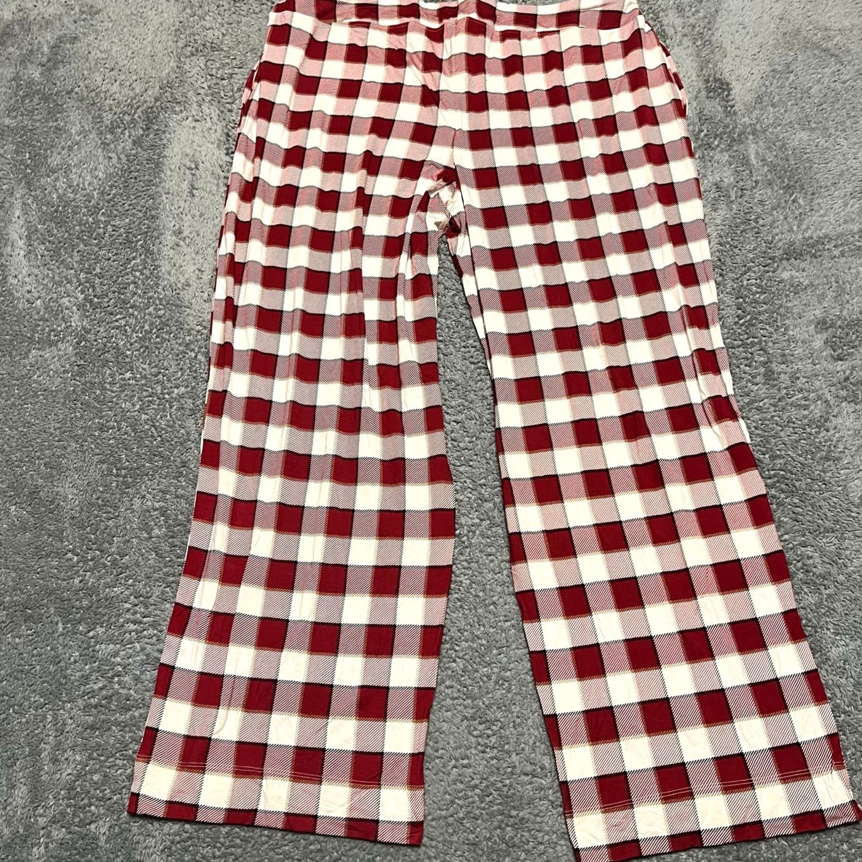 Vintage Soma Pajama Lounge Pants Womens XXL Red Plaid Stretch Sleep Pants Size 40" / US 18 - 5 Thumbnail