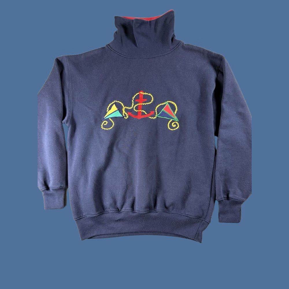 Vintage VINTAGE Nautical Sweatshirt Womens Small Mom Core Grandmother Core Mock Size S / US 4 / IT 40 - 1 Thumbnail