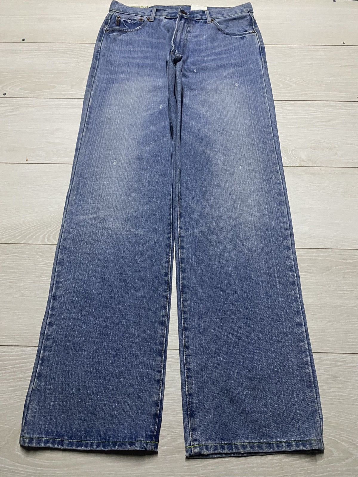 Abercrombie & Fitch Vintage Ambercrombie & Fitch Blue Wash Distressed Loose Jean Size US 31 - 1 Thumbnail