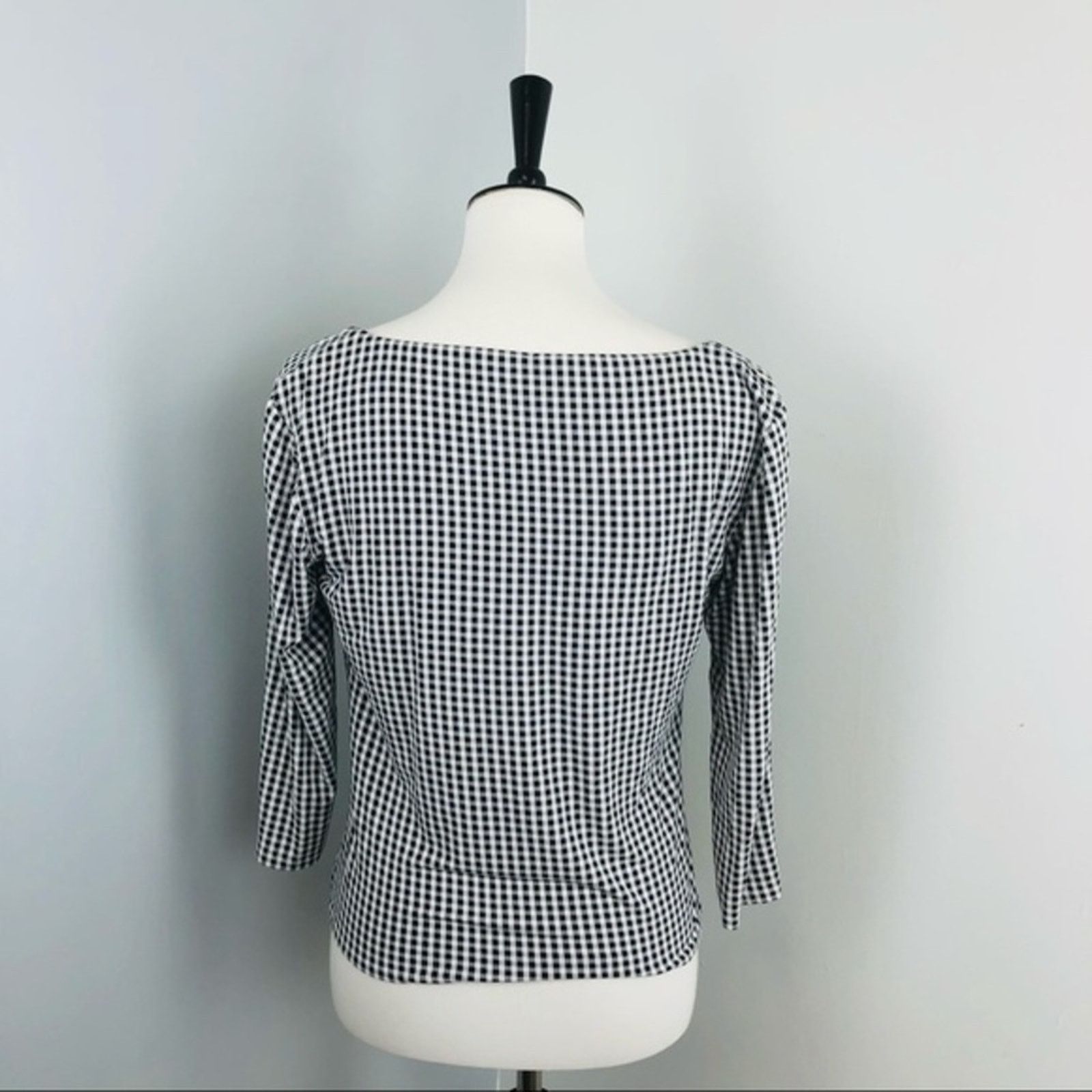 Max Mara MaxMara Weekend Gingham Jersey Stretch Top Blouse Size L / US 10 / IT 46 - 4 Thumbnail