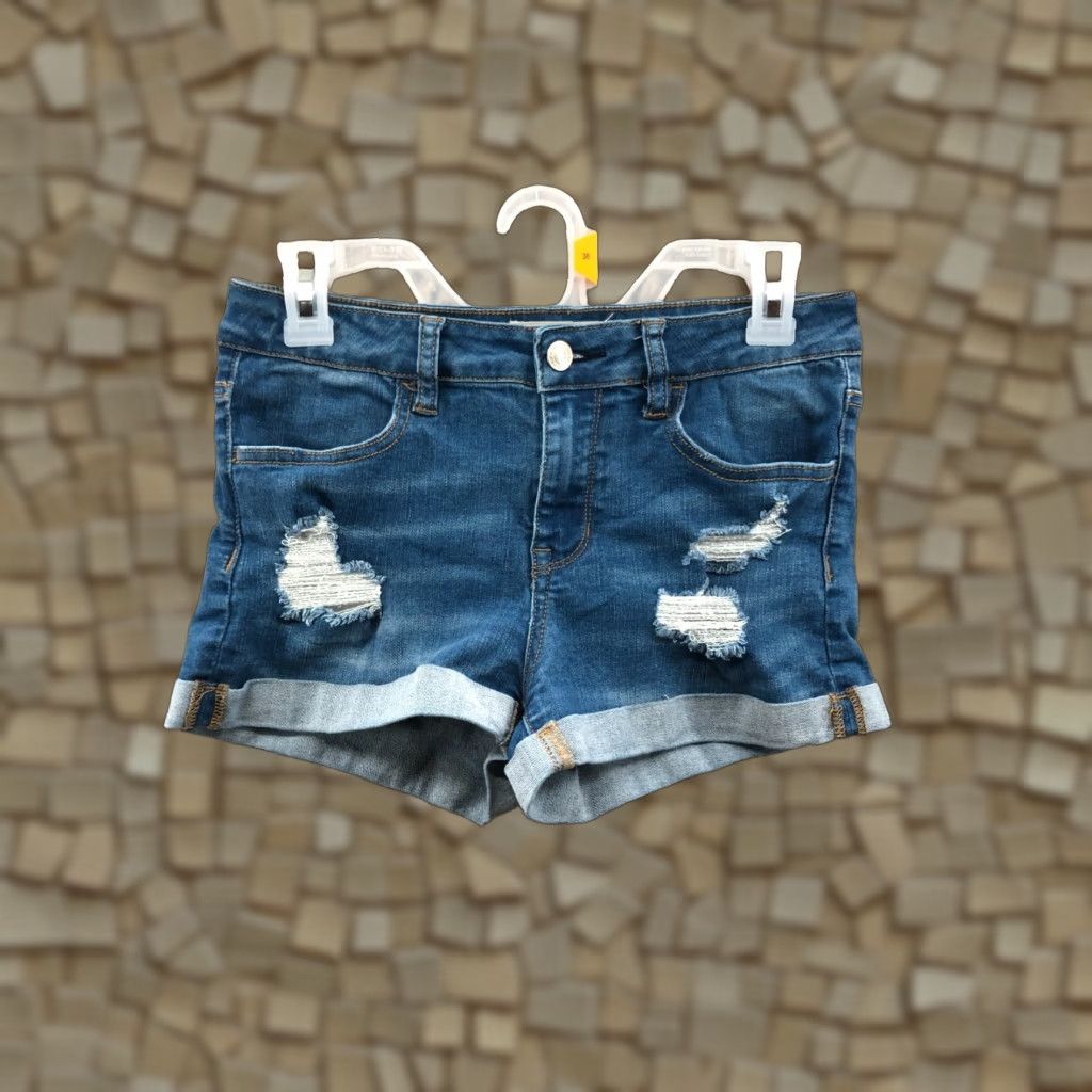 Pacsun PacSun Shorts Womens Size 27 Mid Rise Dark Wash Blue Denim Jean Boyfriend Size 27" / US 4 / IT 40 - 1 Thumbnail