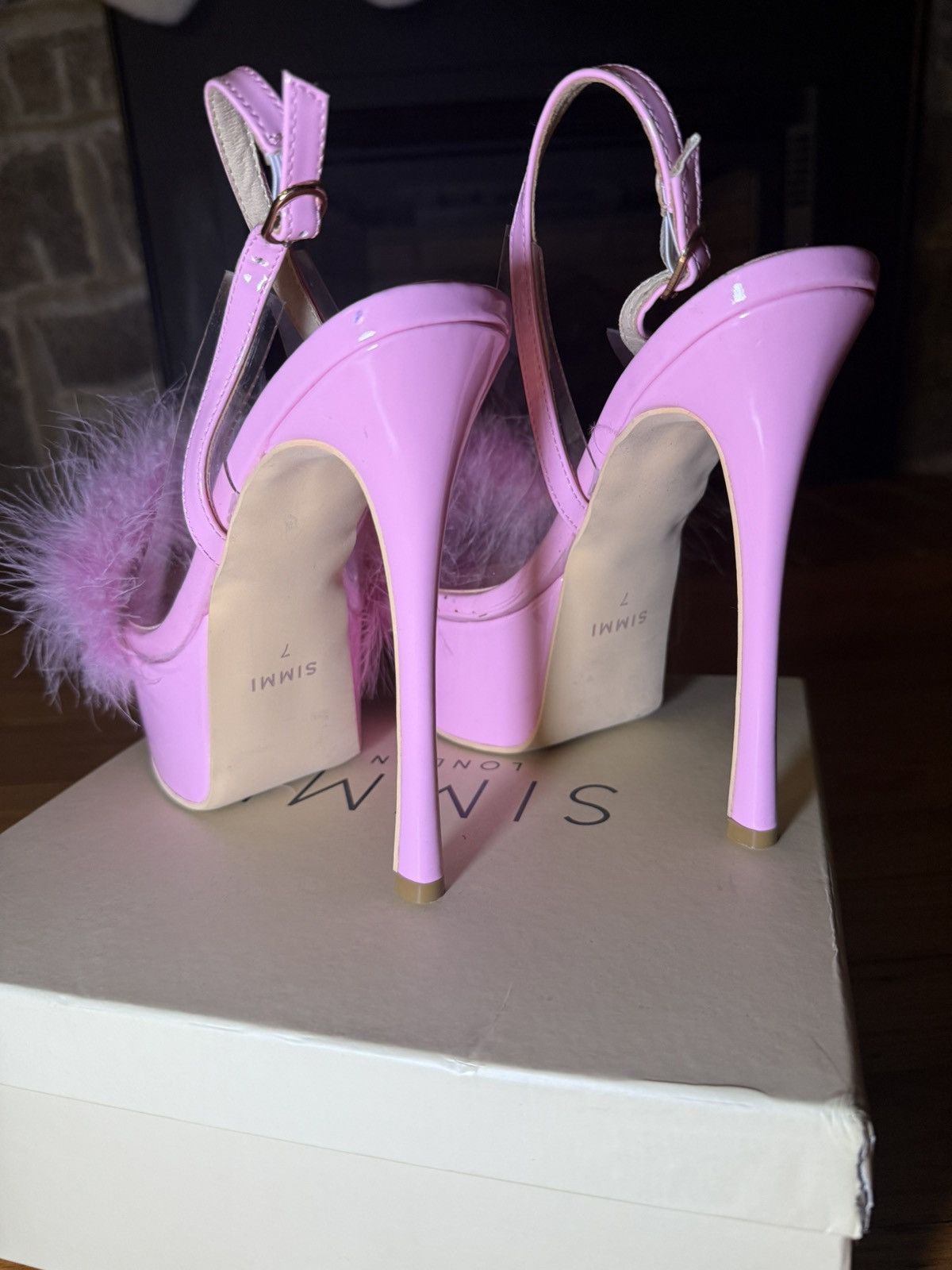 Other Simmi London IVETTE Fluffy Platform Heels – Pink Size US 9 / IT 39 - 2 Thumbnail