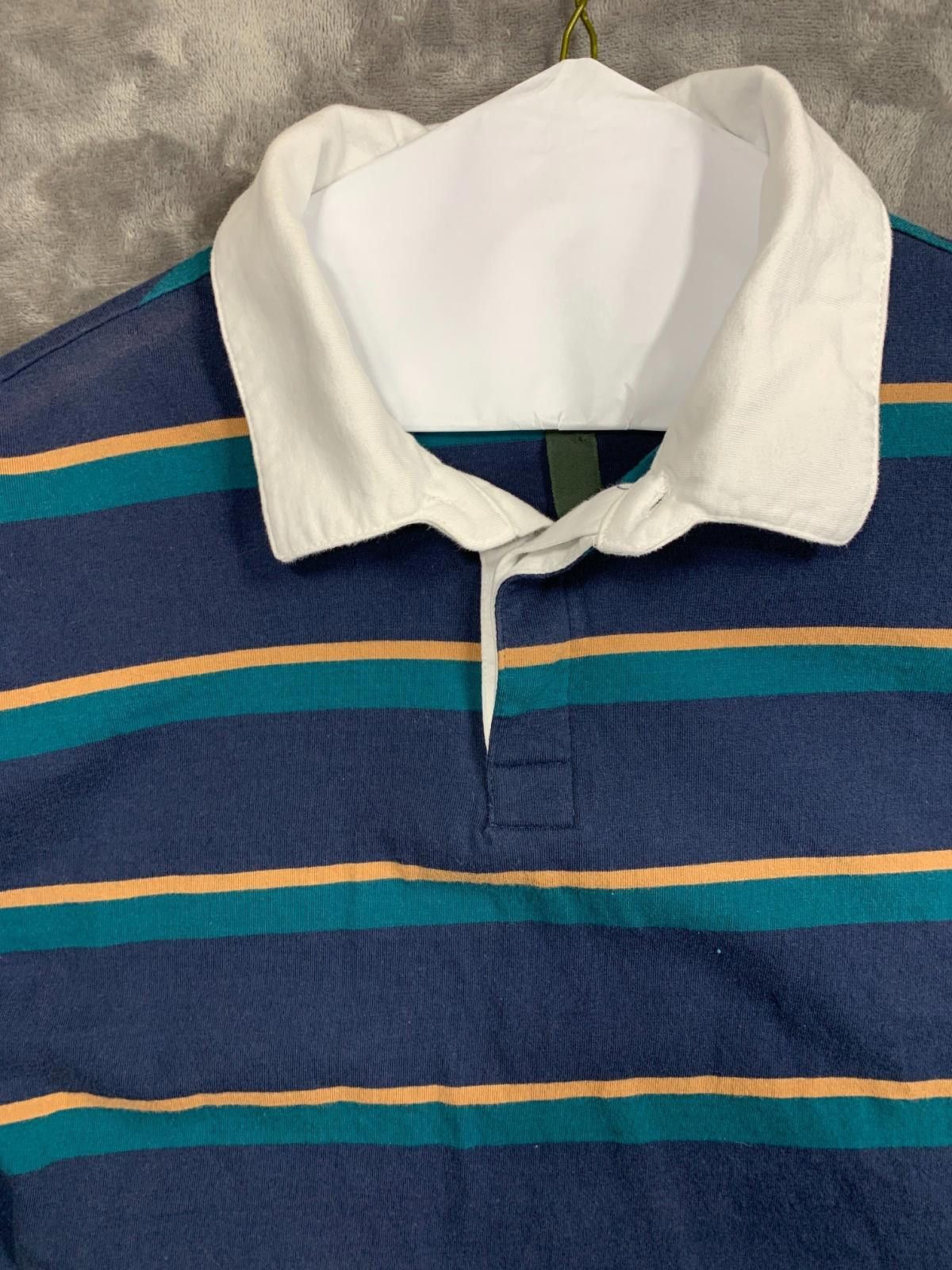 Designer Wild Fable Polo Shirt Men XS Striped Blue Collar LS (#108) Size US XS / EU 42 / 0 - 2 Thumbnail