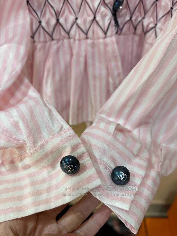 Chanel Chanel 19c Cruise Series Pink Striped Waisted Shirt Size XS / US 0-2 / IT 36-38 - 4 Thumbnail