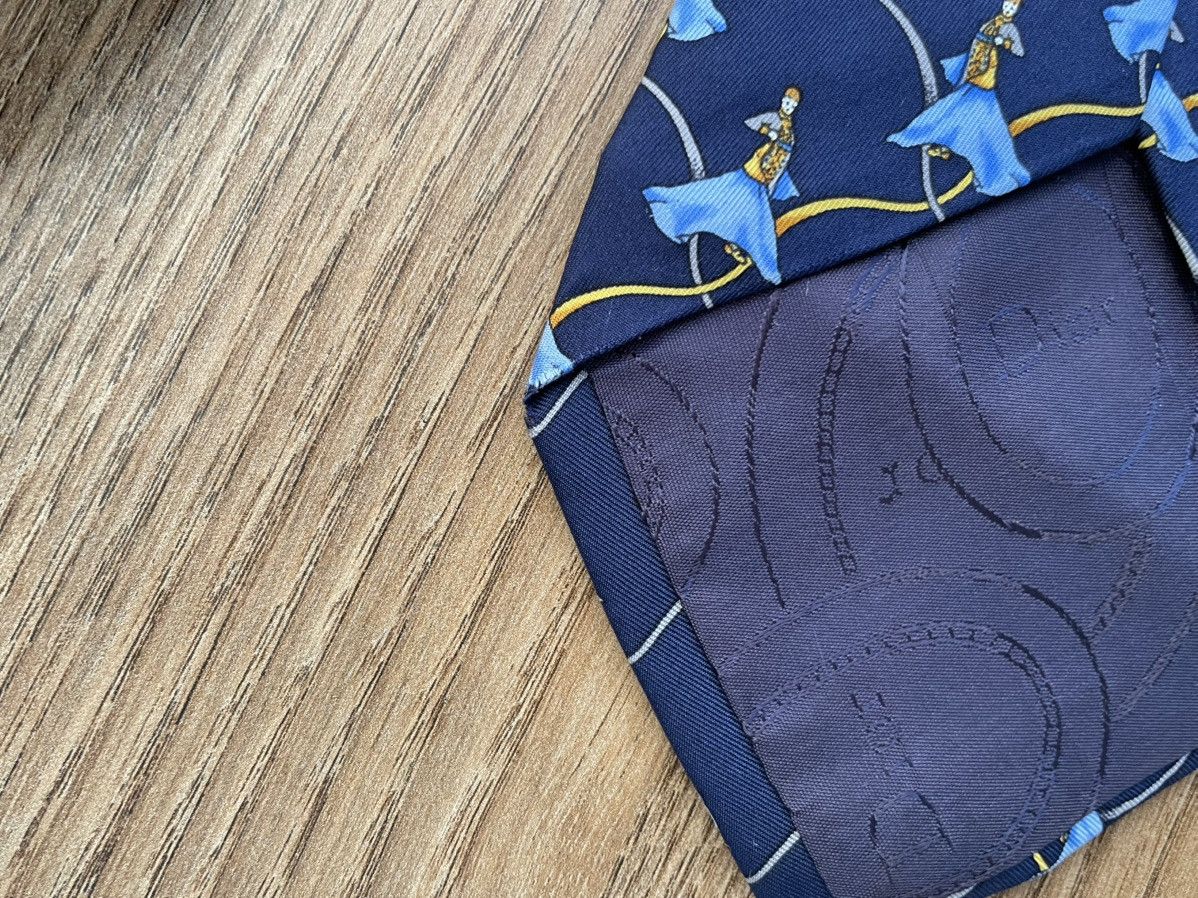 Christian Dior Monsieur Christian Dior Silk Tie Patterned Vintage Blue Gold Luxury Size ONE SIZE - 19 Thumbnail