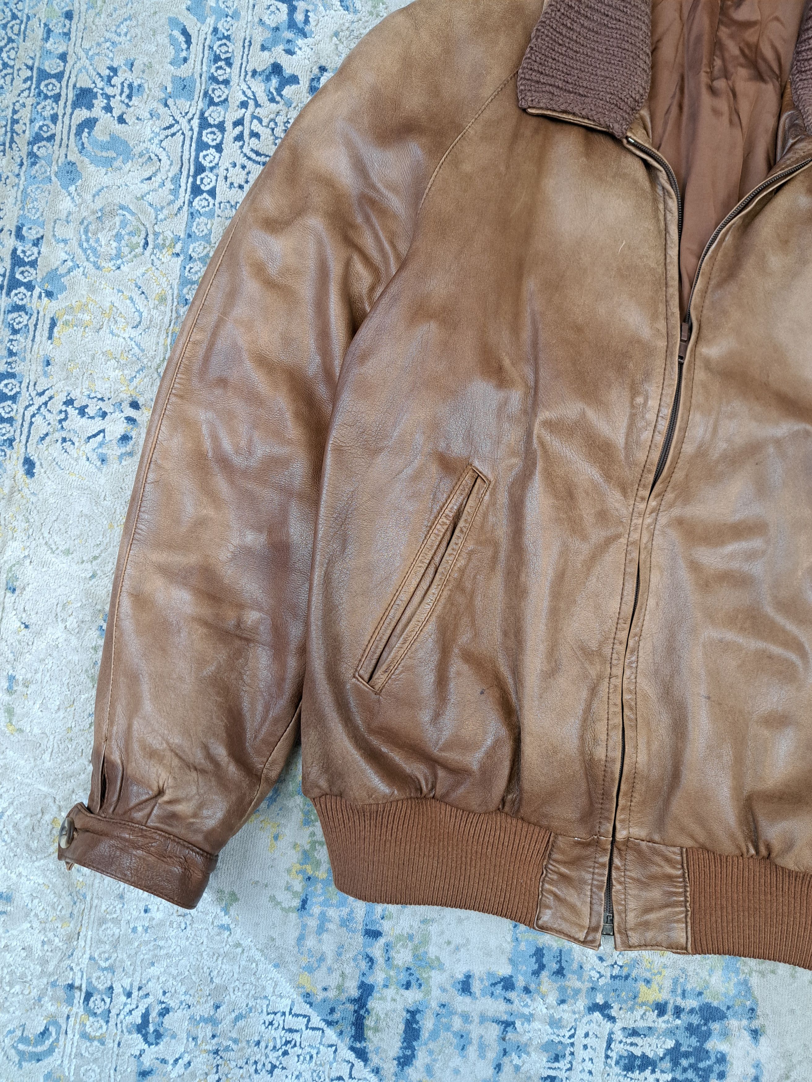 Genuine Leather Vintage Brown Leather Jacket Top Quality Hedi Slimane Style Size US L / EU 52-54 / 3 - 4 Thumbnail