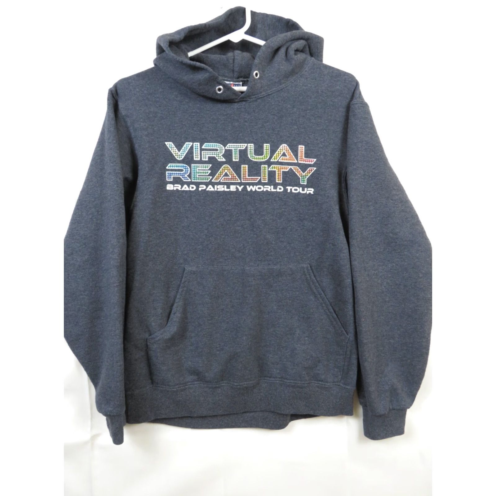 Jerzees Brad Paisley Virtual Reality World Tour Mens Hoodie Sweatshirt Sz S Gray JERZEES Graphic Print Pullover Casual Long Sleeve Colorful Music Country Size US S / EU 44-46 / 1 - 6 Thumbnail