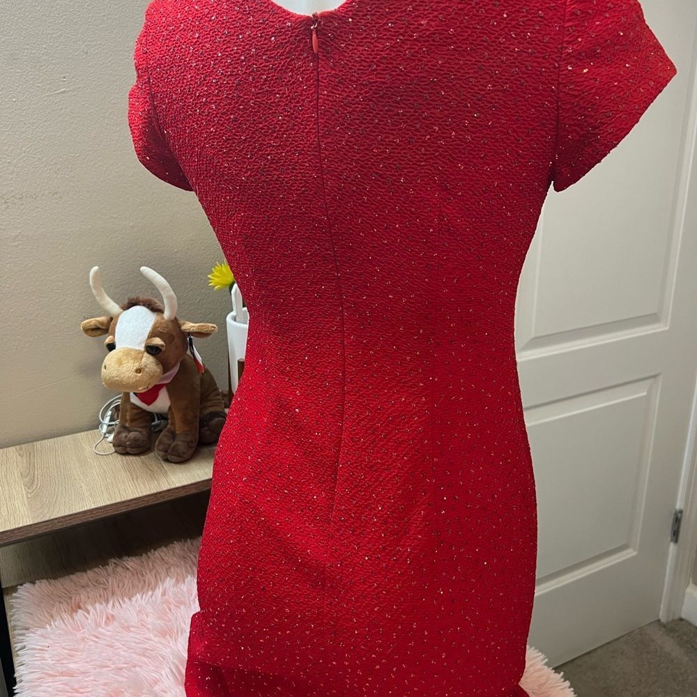 Other David Warren Petites Vintage Red Sequin V-Neck Cap Sleeve Sh Size S / US 4 / IT 40 - 8 Thumbnail