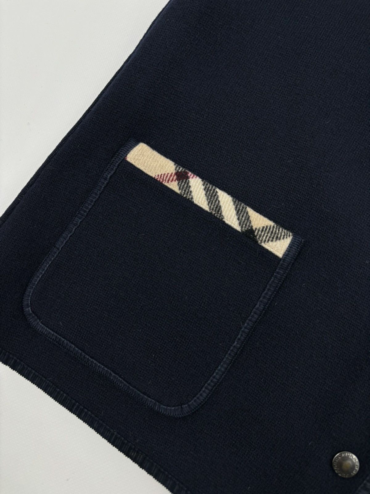 Burberry × Burberry Prorsum VTG 90s BURBERRY London "New Towey" Wool Nova Check Navy Vest Gilet Waistcoat 44 Size M / US 6-8 / IT 42-44 - 19 Thumbnail