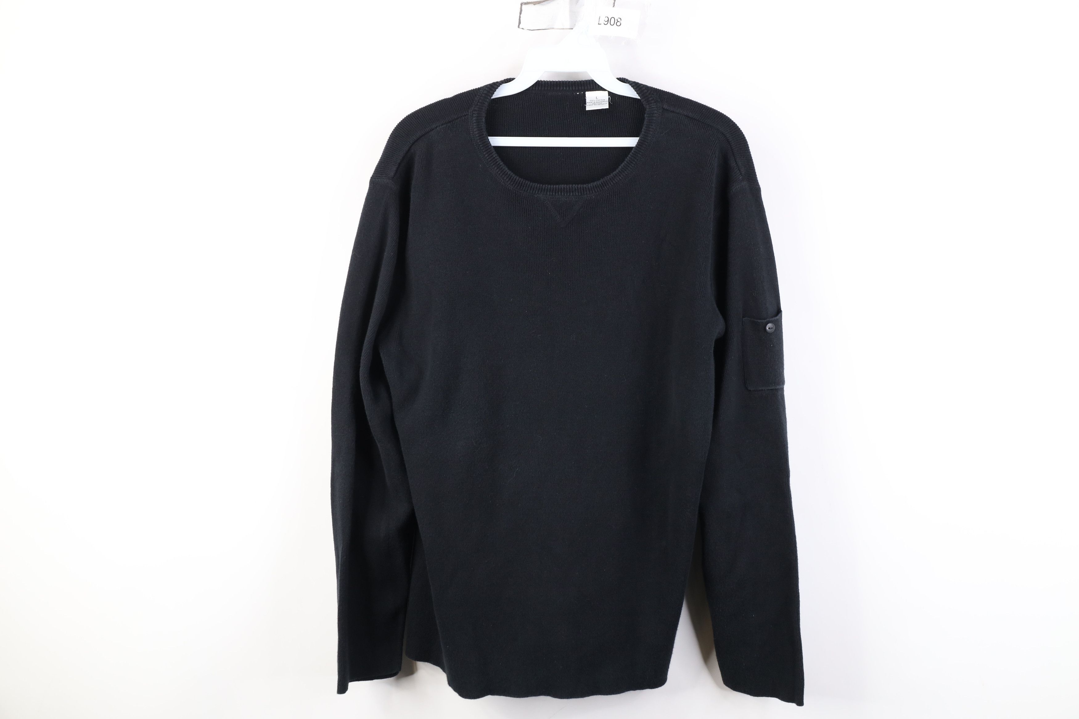 Vintage Vintage 90s Y2K Streetwear Cotton Ribbed Knit Sweater Black Size L / US 10 / IT 46 - 1 Thumbnail