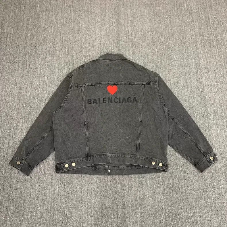 Balenciaga Balenciaga Washed black embroidered denim jacket Size US S / EU 44-46 / 1 - 2 Thumbnail