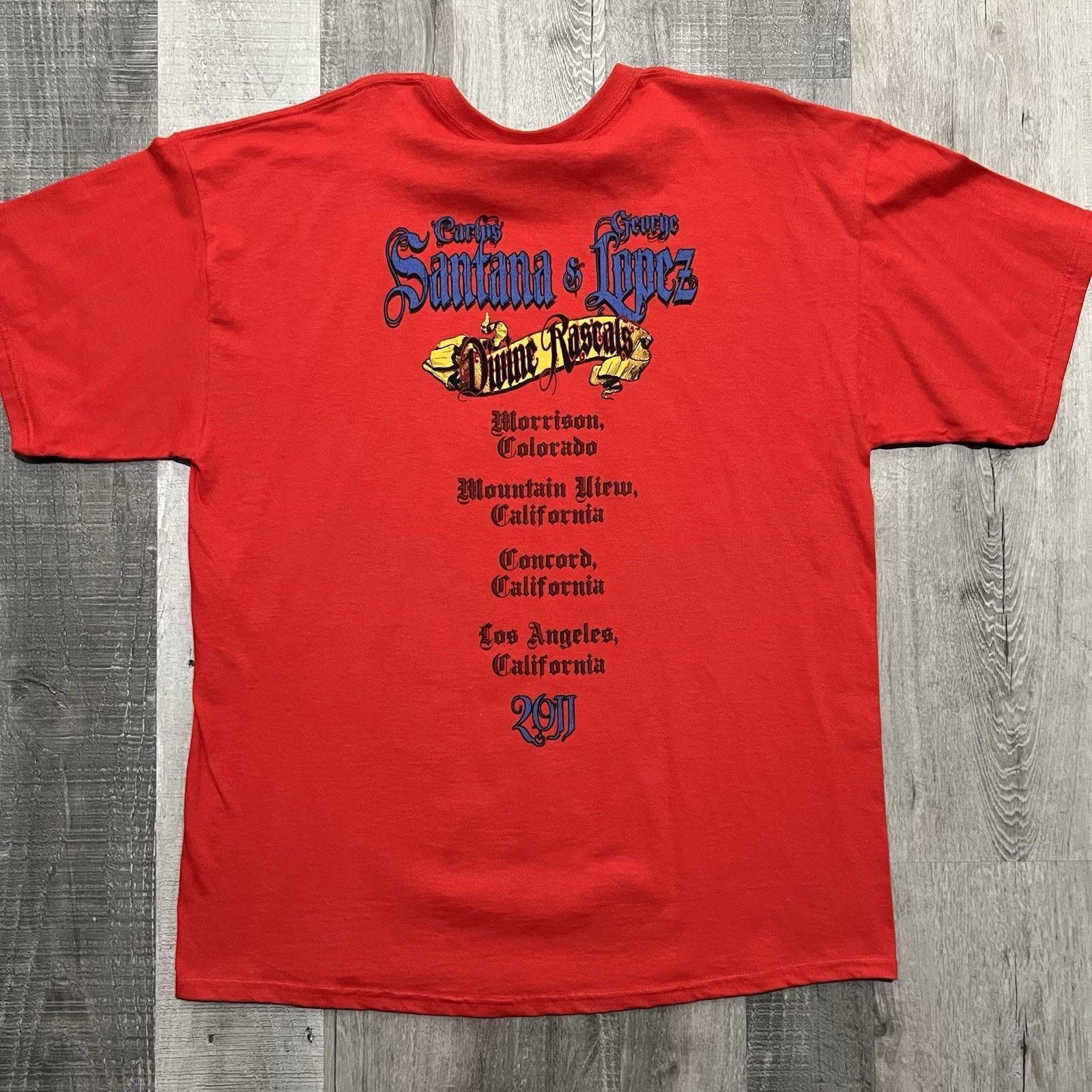 Gildan Carlos Santana Divine Rascals George Lopez Concert Band Tee Size US XL / EU 56 / 4 - 2 Thumbnail
