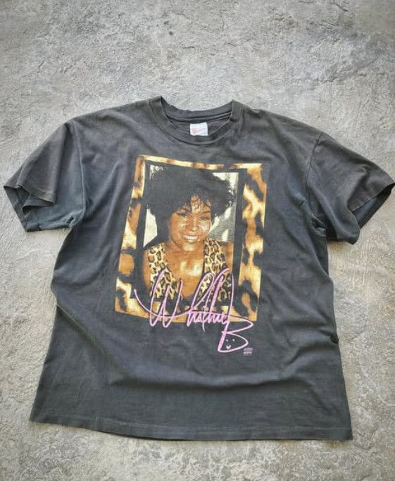 Band Tees × Vintage Vintage 90s Whitney Houston Tee Size US XL / EU 56 / 4 - 1 Thumbnail