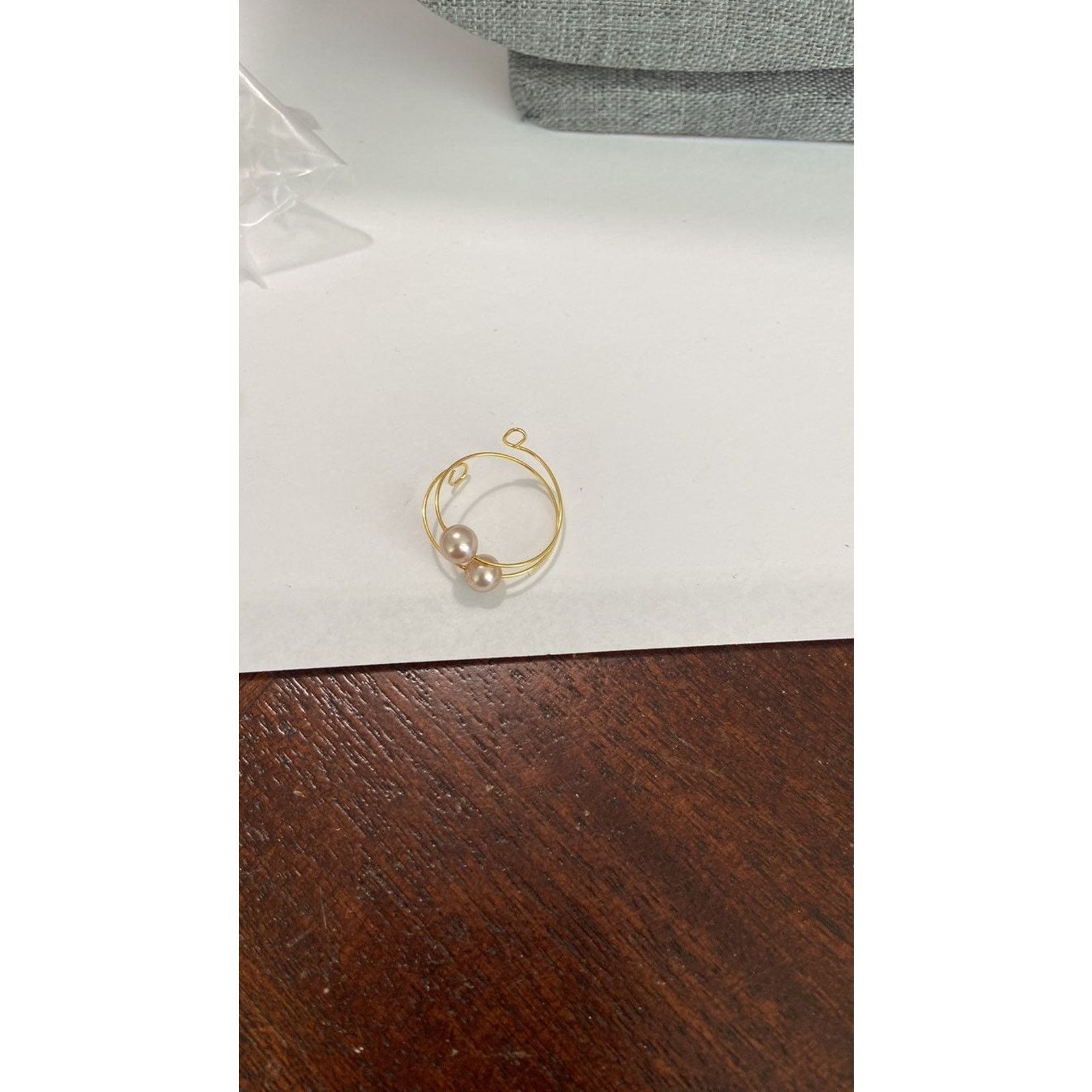 Handmade wire ring size 8 gold tone Size ONE SIZE - 4 Thumbnail