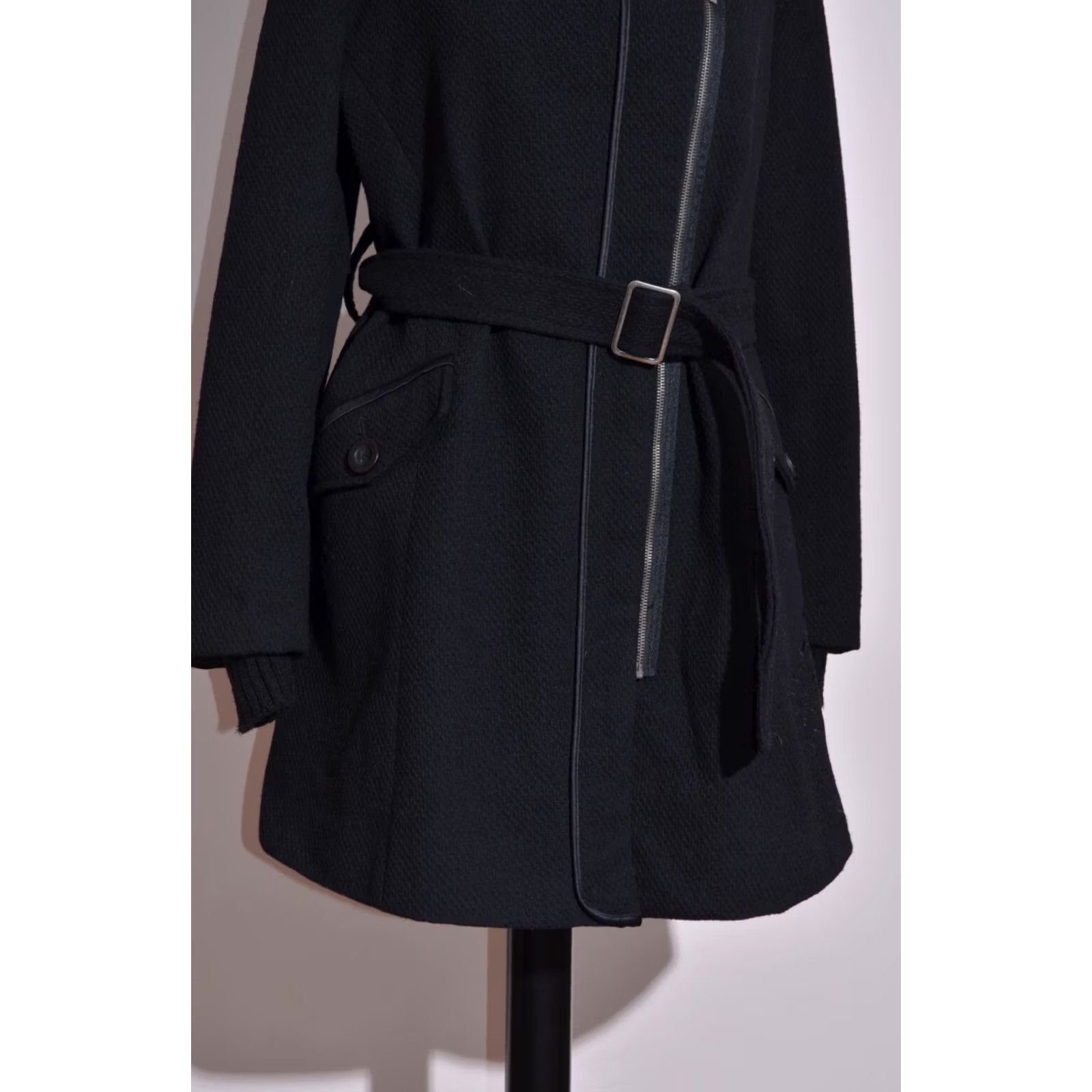 Desigual Desigual Coat Womens Black Long Overcoat with Pockets Belted Size 44 Regular XS? Size M / US 6-8 / IT 42-44 - 3 Thumbnail