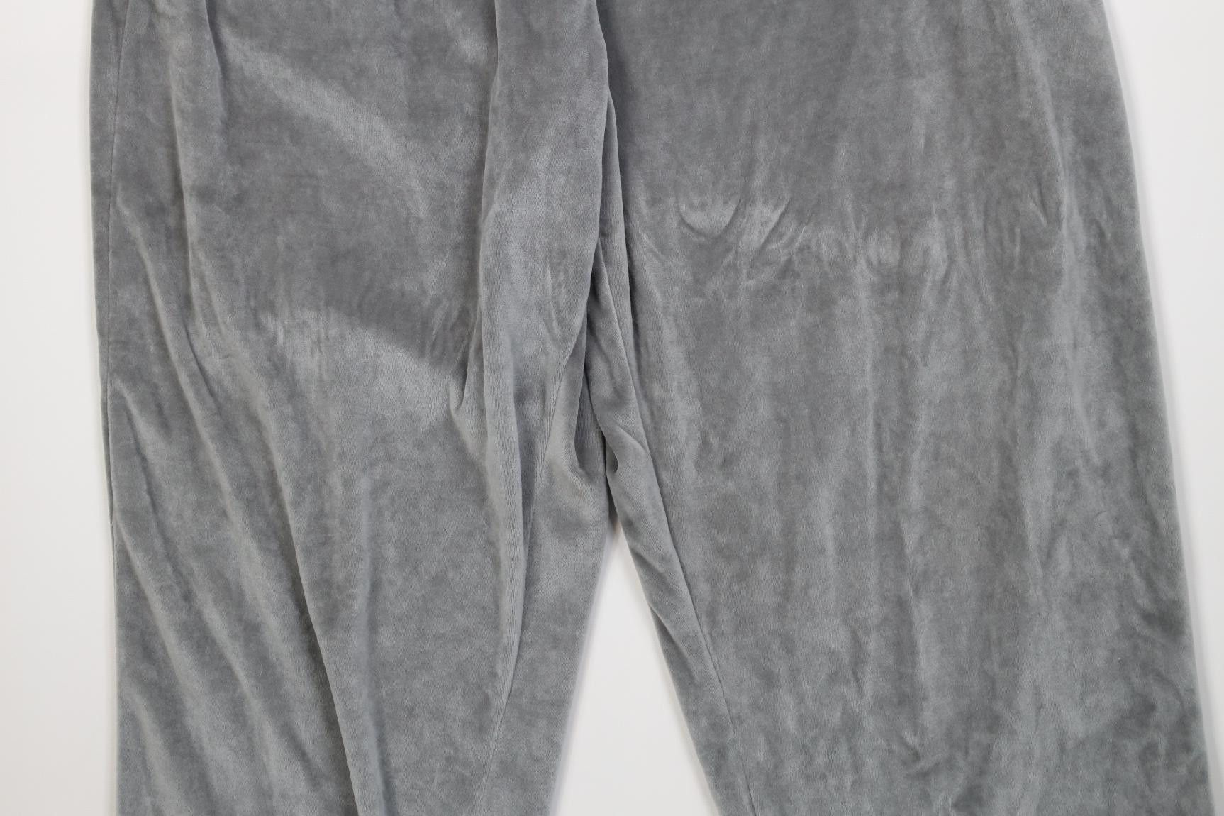 Vintage Vintage 90s Y2K Streetwear Velour Wide Leg Sweatpants Gray Size US 34 / EU 50 - 3 Thumbnail