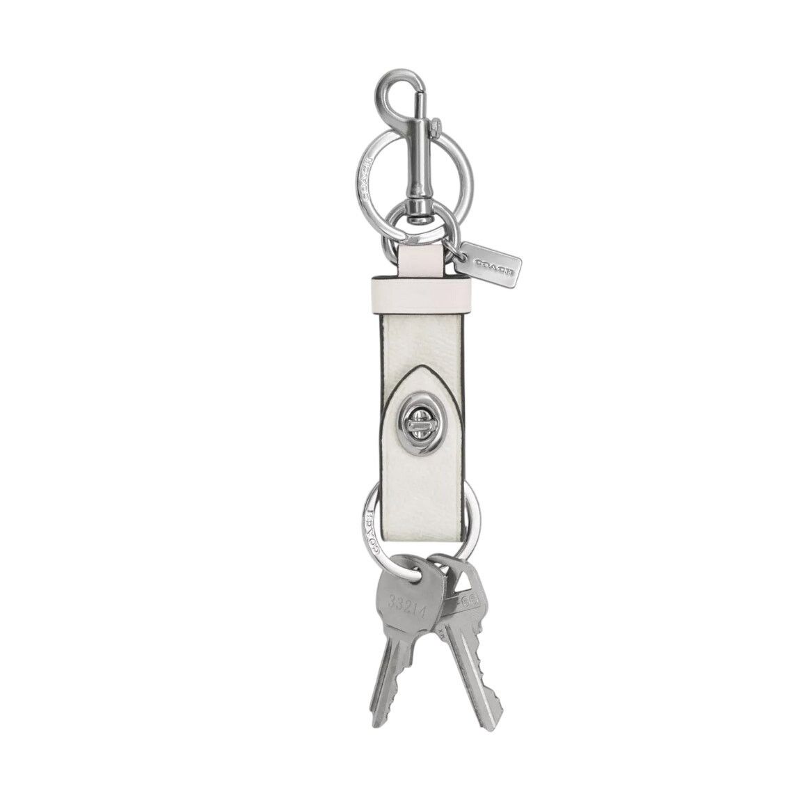 Coach Coach Trigger Snap Bag Charm In Signature Canvas in Chalk Size ONE SIZE - 2 Thumbnail