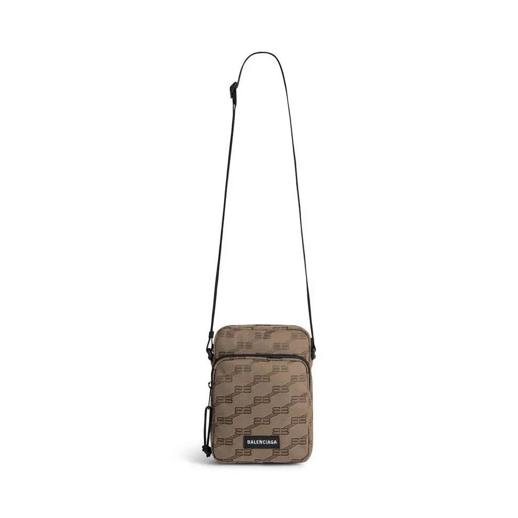 Balenciaga O1W1Db10525 Size: Os / Signature Crossbody Messenger Bag in Beige, Men's