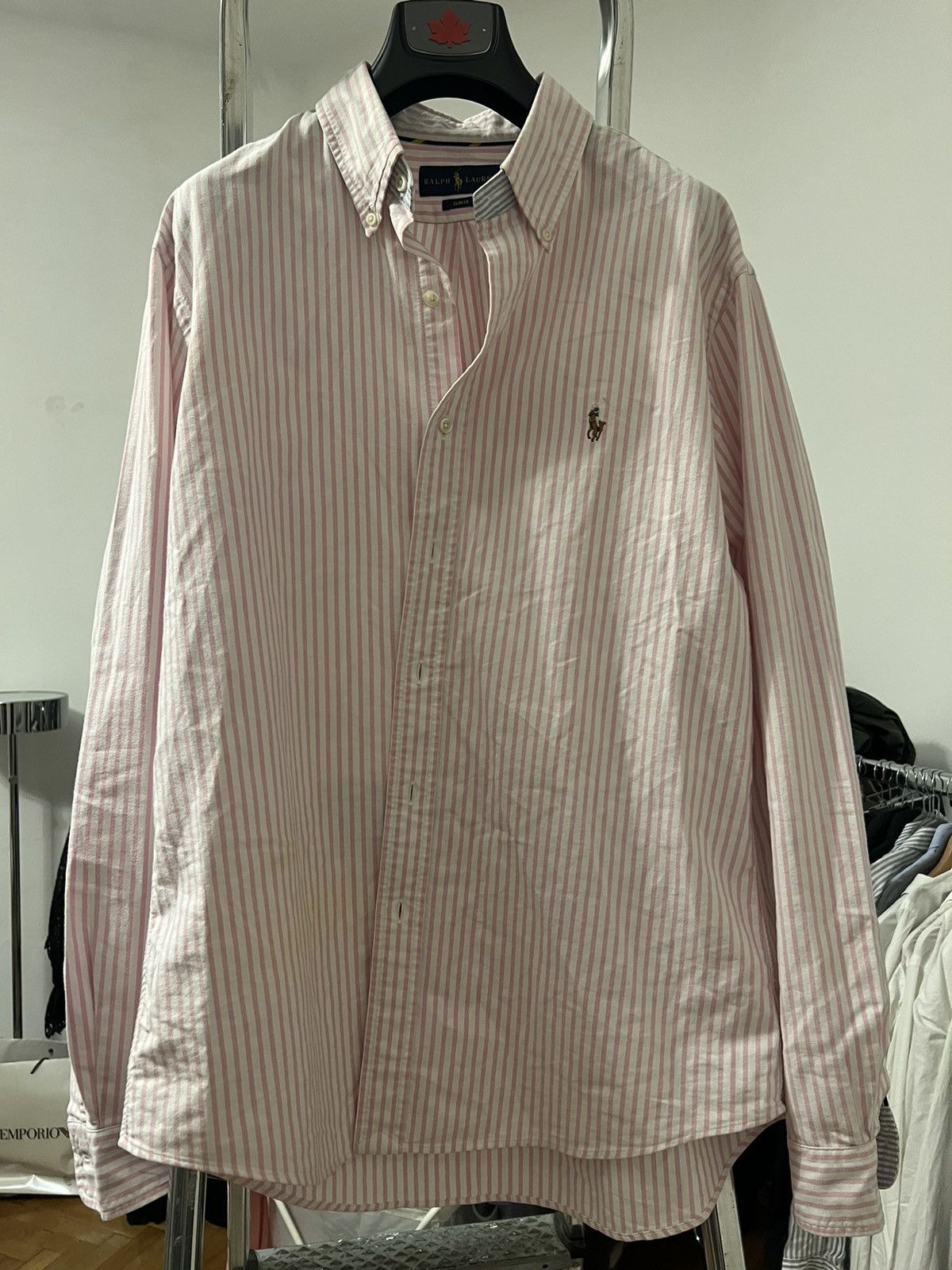 classic Ralph Lauren Pink Striped Oxford Shirt