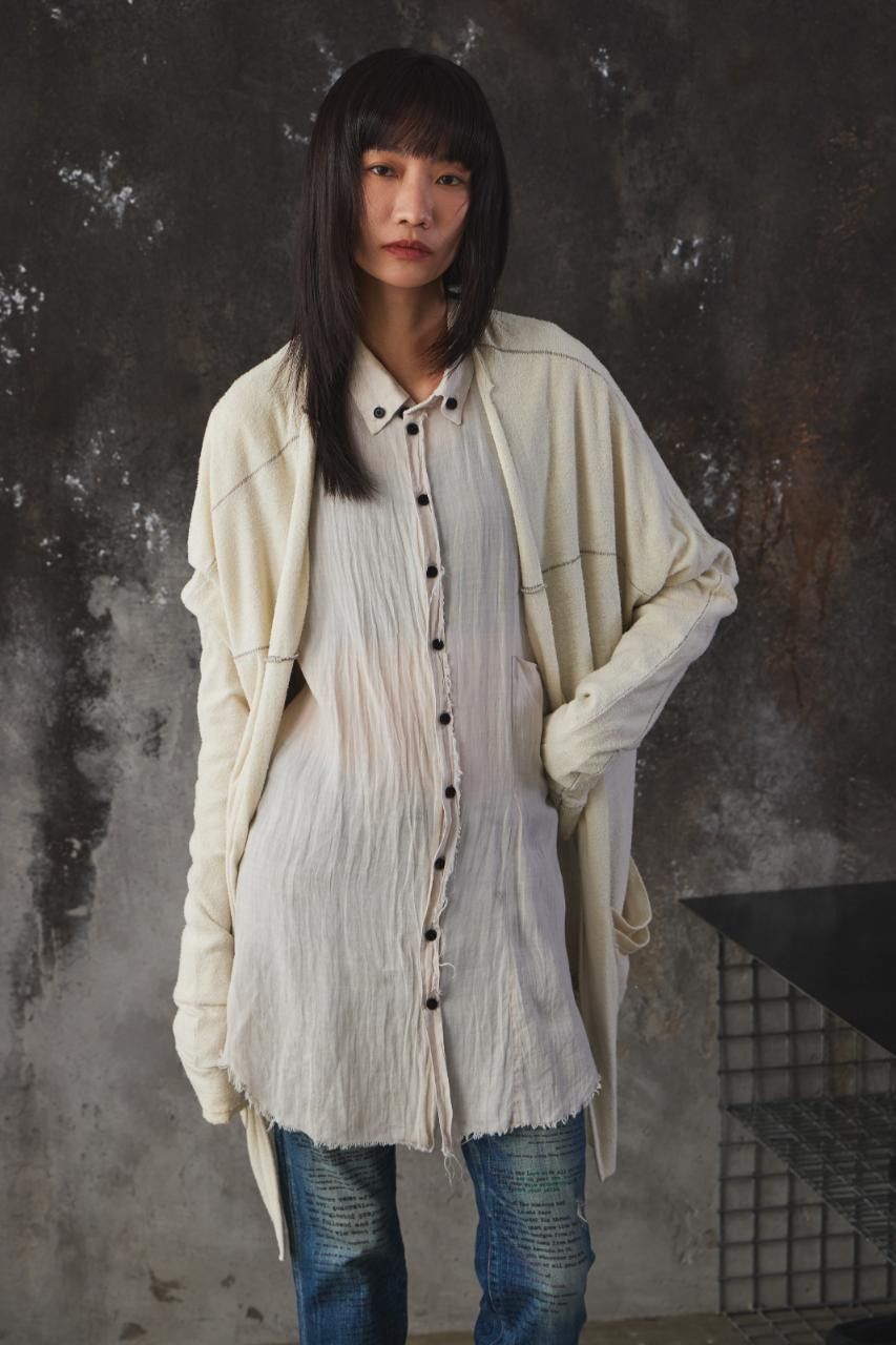 Aleksandr Manamis Aleksandr Manamïs Textured Knit Asymmetric Draped Cardigan Size US M / EU 48-50 / 2 - 1 Thumbnail