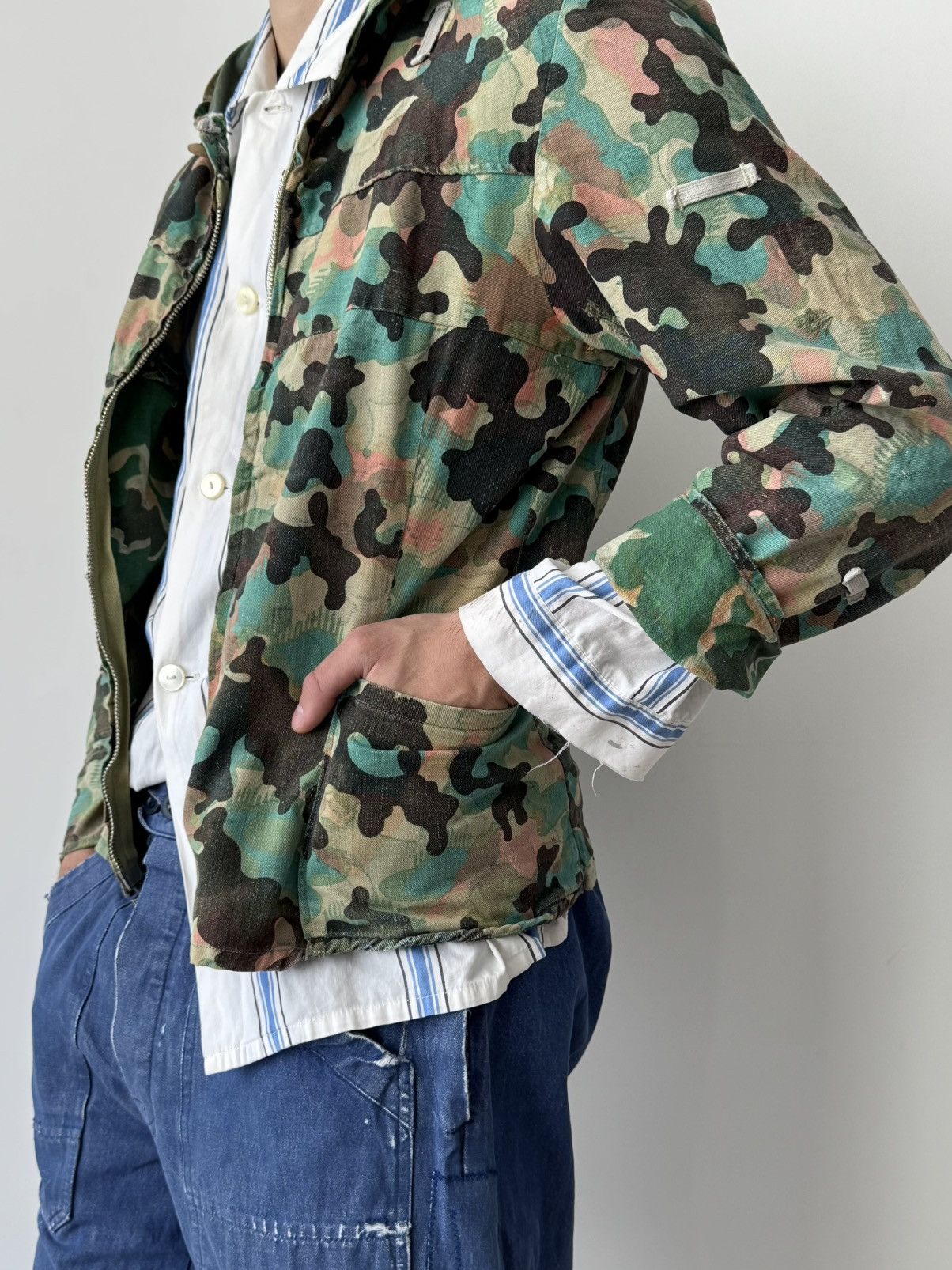 Vintage 1950s Czechoslovakian Army Dubaky/Mracky Camo Hooded Jacket Size US S / EU 44-46 / 1 - 2 Thumbnail