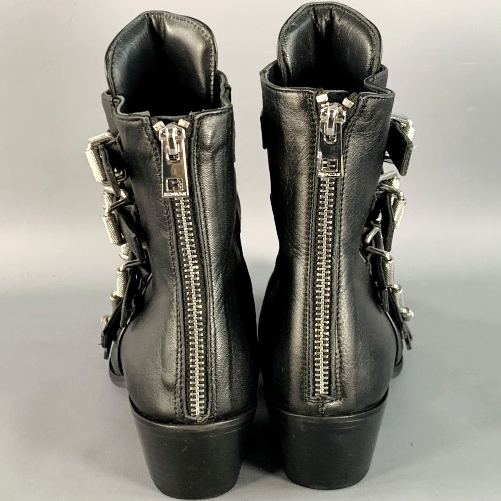 Zadig & Voltaire VINTAGE ZADIG & VOLTAIRE Size 6 Black Leather Belted Back Zipper Boots Boots Women 6 Black Leather Belted Back Zipper Size US 6 / IT 36 - 3 Thumbnail