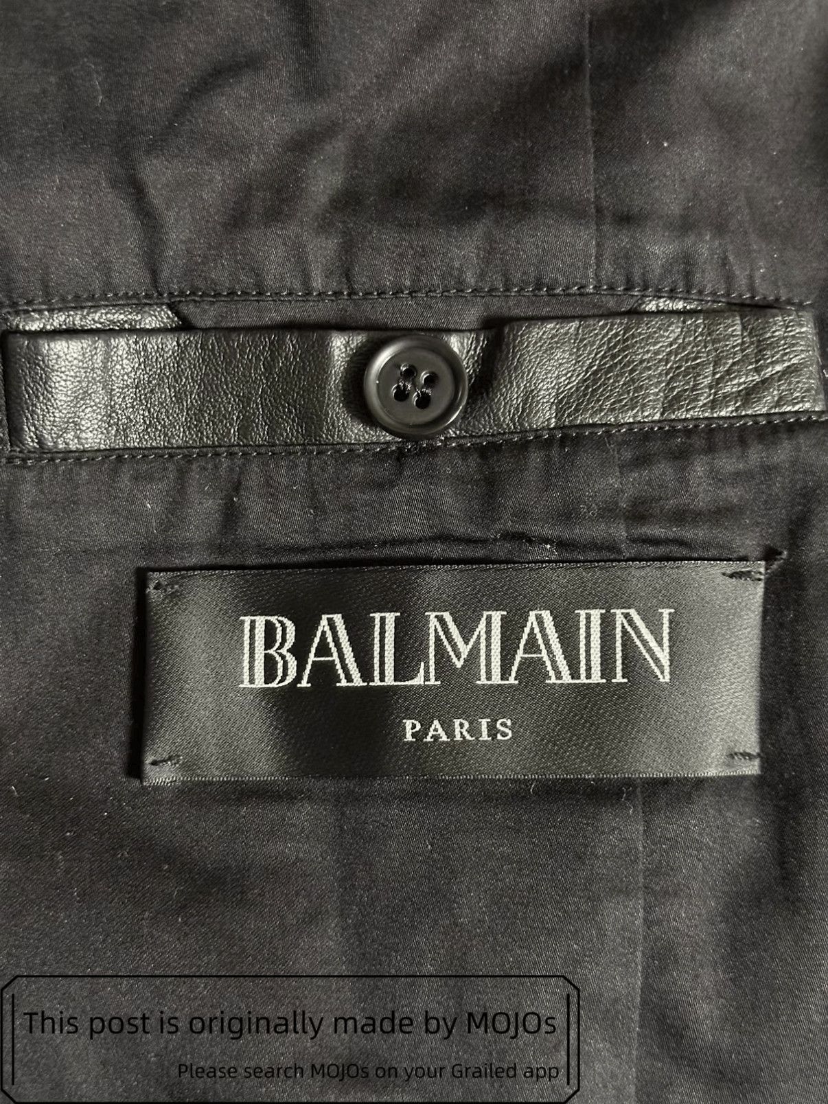 Balmain Sz 46 Balmain Padded Leather Bike Jacket mojos3222 Size US S / EU 44-46 / 1 - 5 Thumbnail