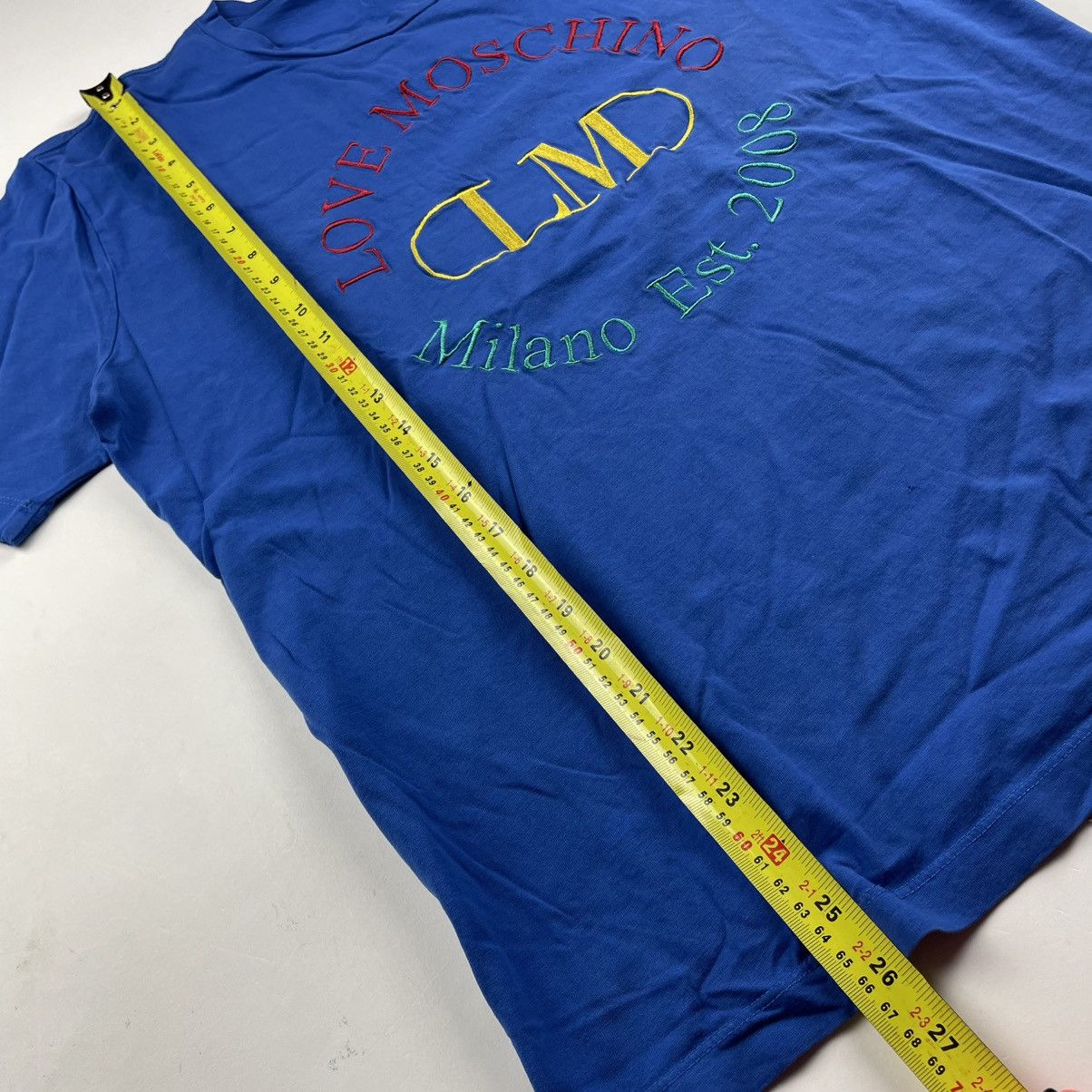 Moschino Love Moschino Embroidered Blue T-shirt mens size XL Colorful Size US XL / EU 56 / 4 - 7 Thumbnail