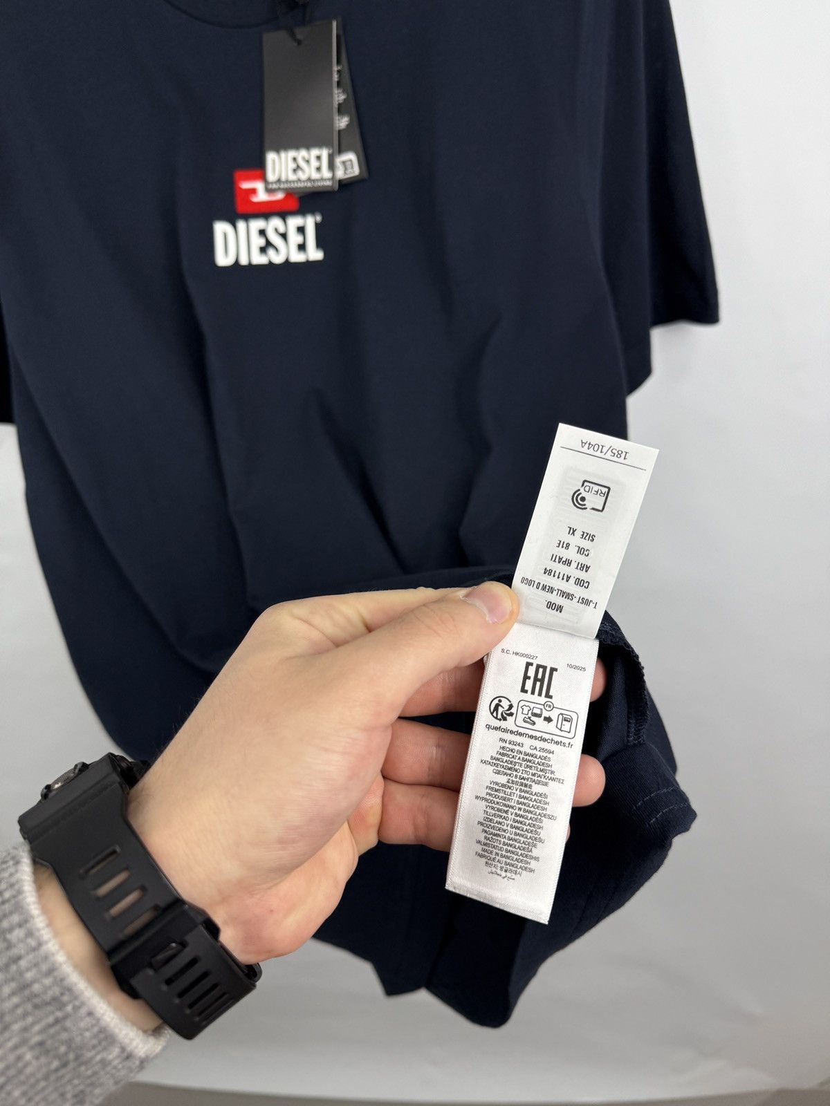 Diesel 🇺🇸❗️NEW Diesel Velour Logo For Successful Living Classic Tee Size US XL / EU 56 / 4 - 10 Thumbnail