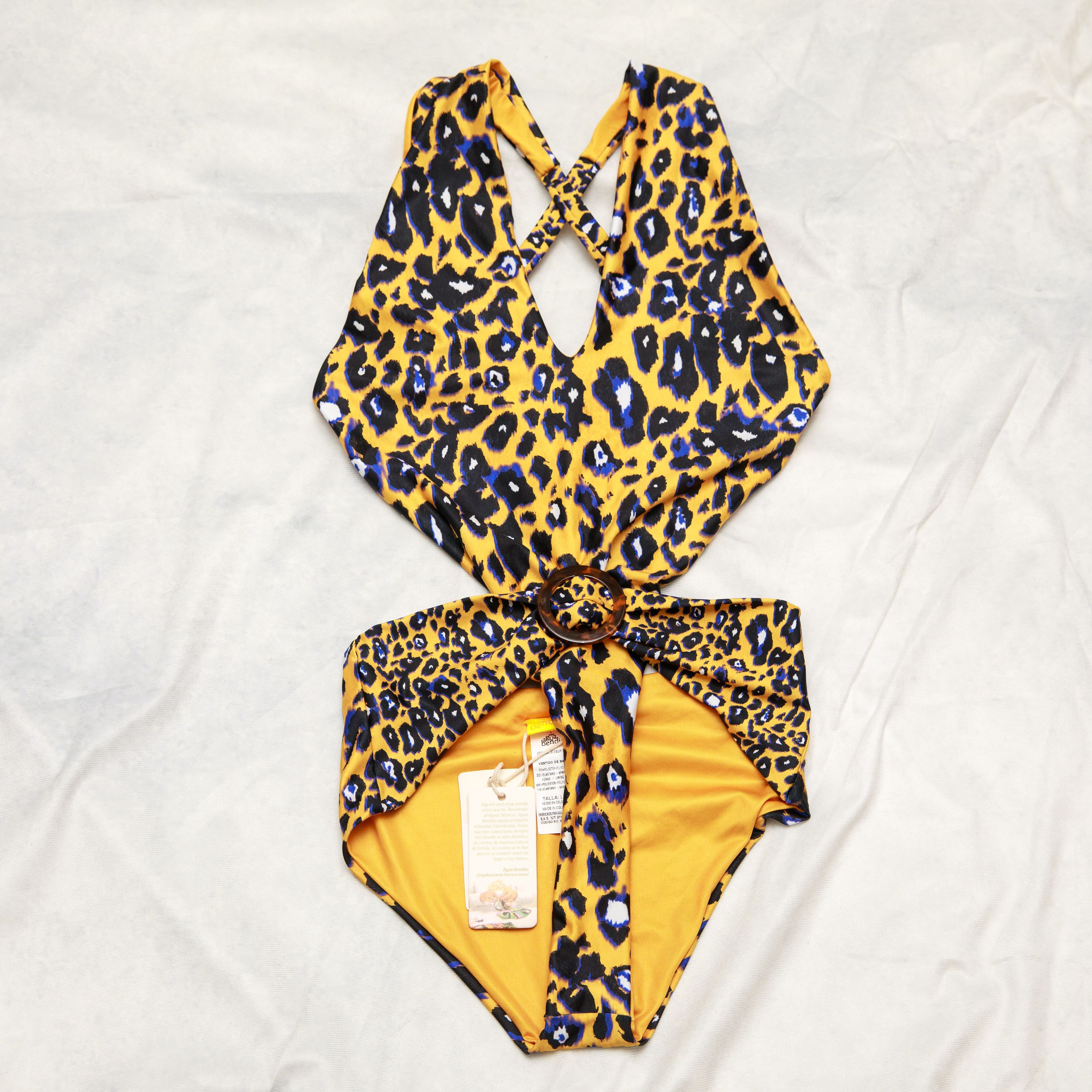 AGUA by Agua Bendita Agua bendita Jadis Balam One Piece Leopard Yellow Blue Size L / US 10 / IT 46 - 5 Thumbnail