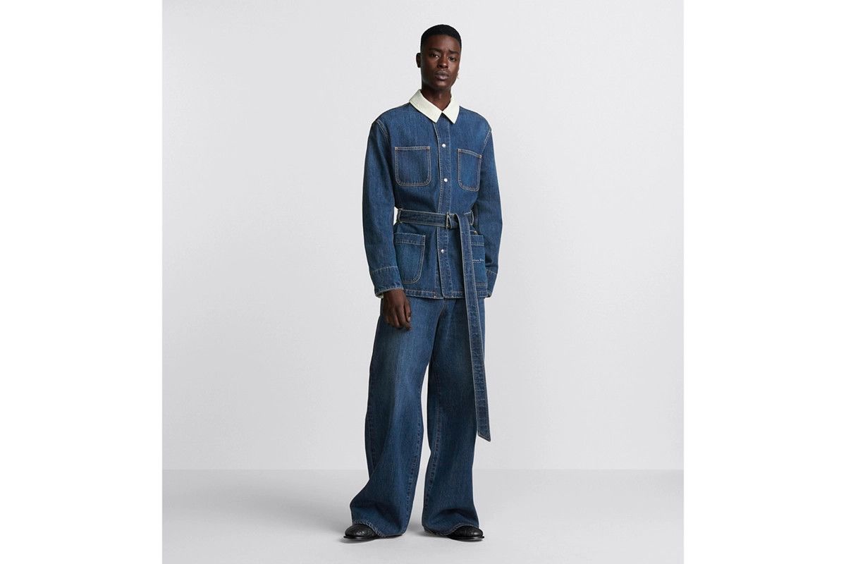 Dior o1bcso1str0326 Coutue Extra-Wide Jeans in Blue Size US 32 / EU 48 - 4 Thumbnail