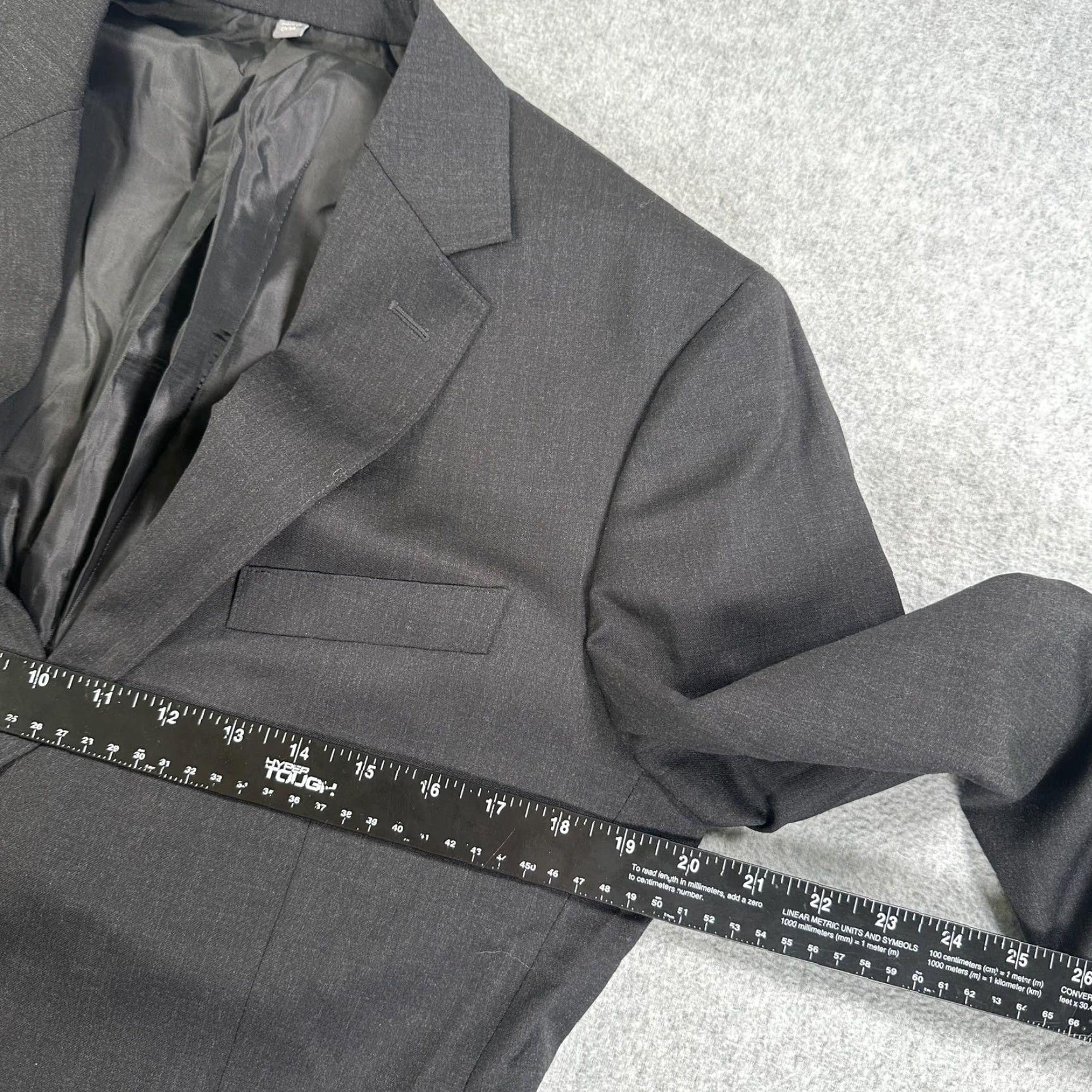 Bonobos Bonobos Slim Fit Wool Blend Suit Jacket 2-Button Notch Lapel Gray 38S Men Short Sleeve 4-Button Cuffs Adult Formal Wedding Business Regular Size US 38 / EU 54 - 4 Thumbnail