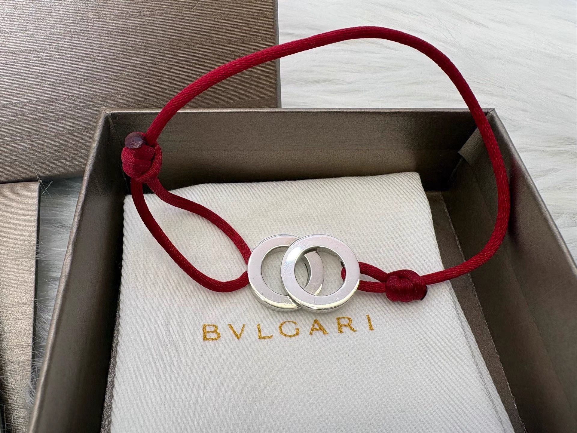 Bvlgari Bvlgari 925 Sterling Silver Double Loop Bracelet K36 Size ONE SIZE - 3 Thumbnail