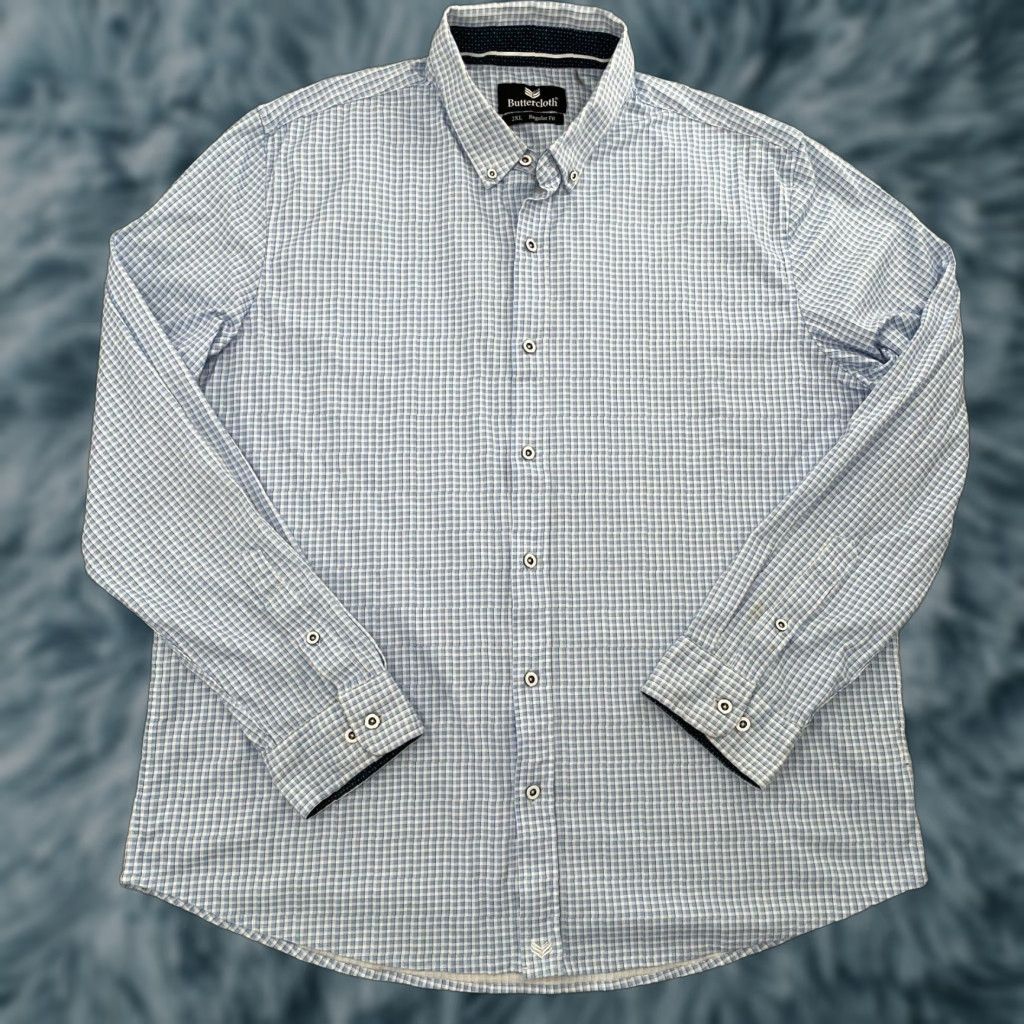 Buttero VINTAGE Butter Cloth Check Pattern Shirt Adult 2XL Long Sleeve Button-Down Cotton Mens XXL Size US XXL / EU 58 / 5 - 1 Thumbnail