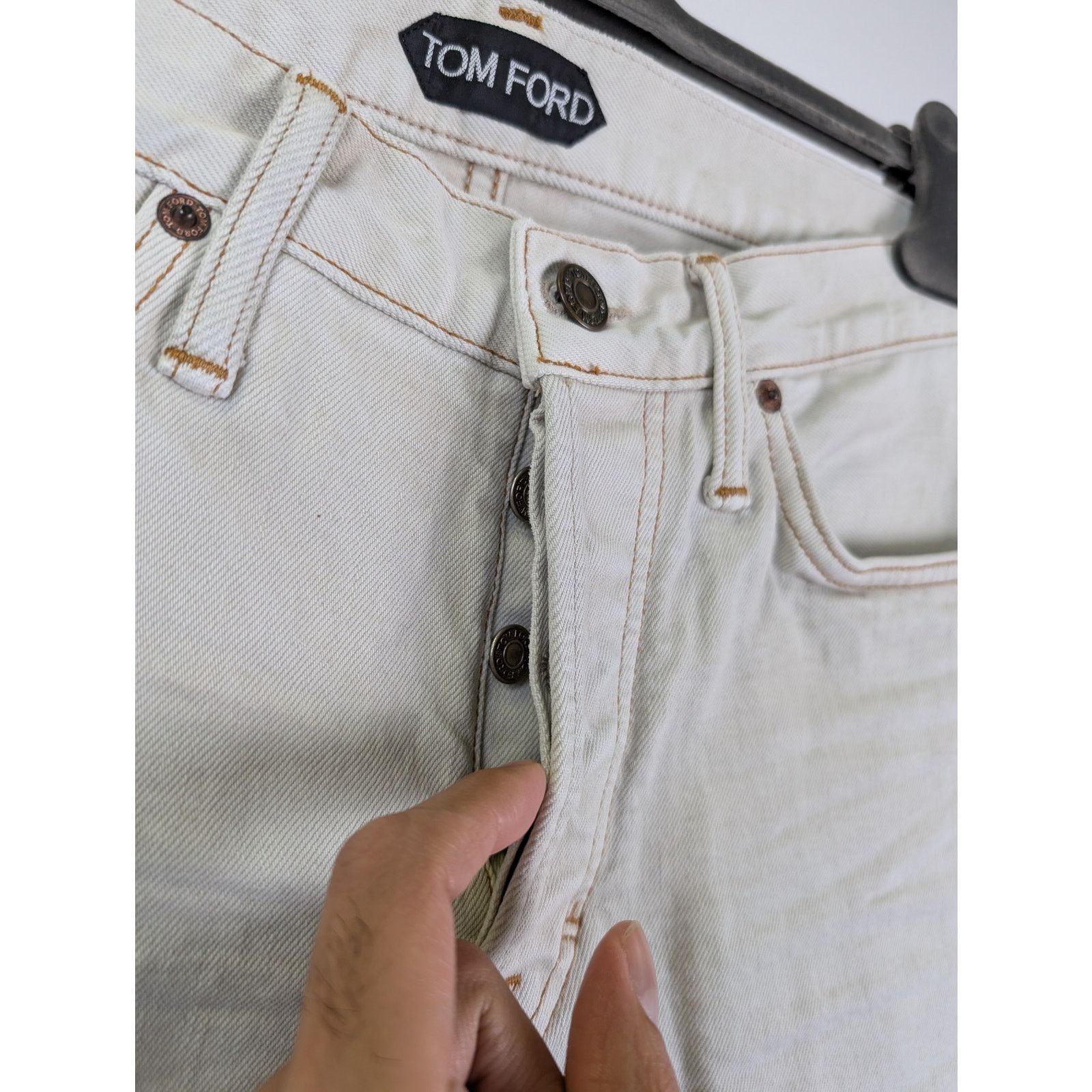Tom Ford o1rshd1 Slim Denim Jeans in White Size US 32 / EU 48 - 8 Thumbnail