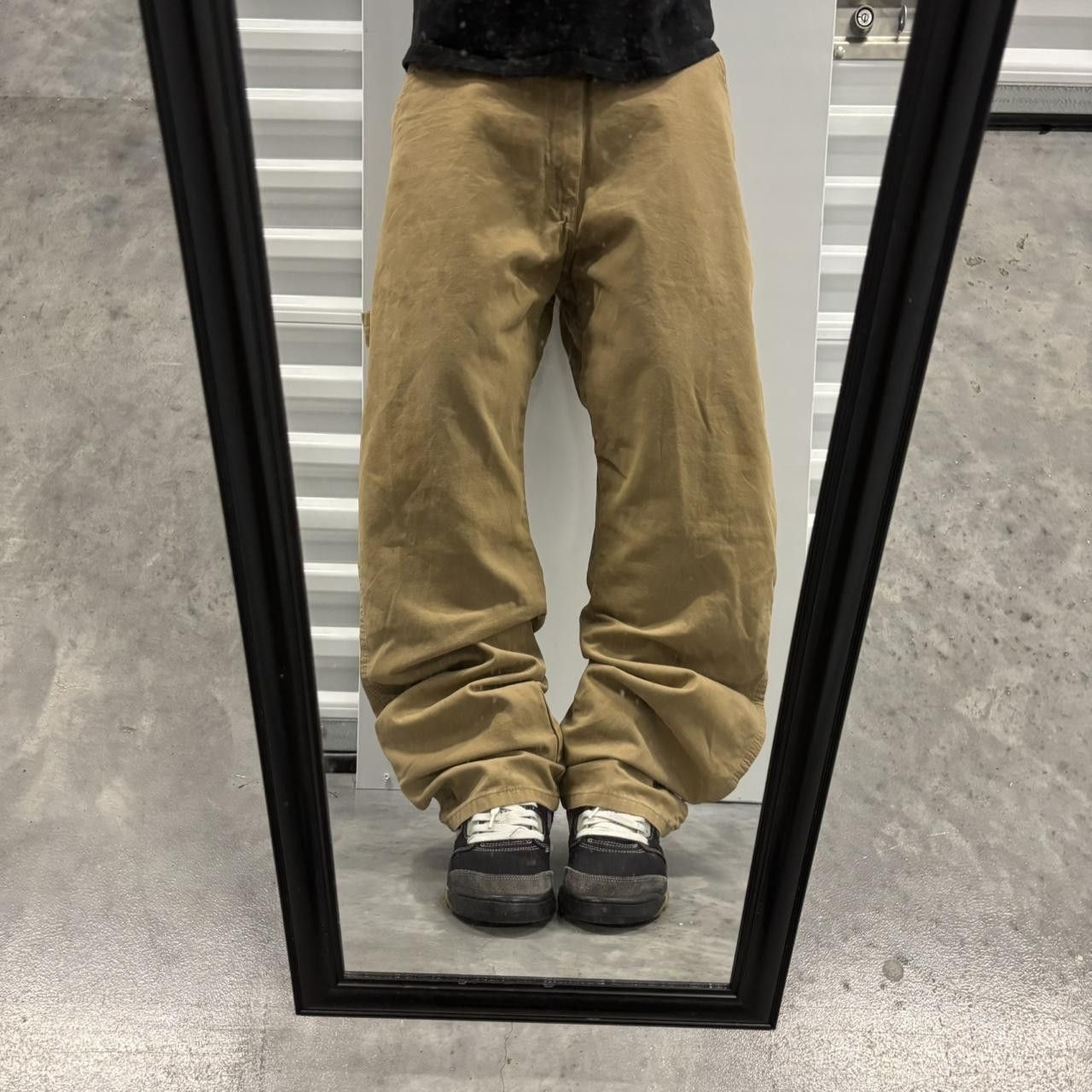 Japanese Brand × Vintage Crazy Vintage Y2K/2000s Khaki Tan Streetwear Skater Workwear Carpenter Pants! Size US 36 / EU 52 - 1 Thumbnail