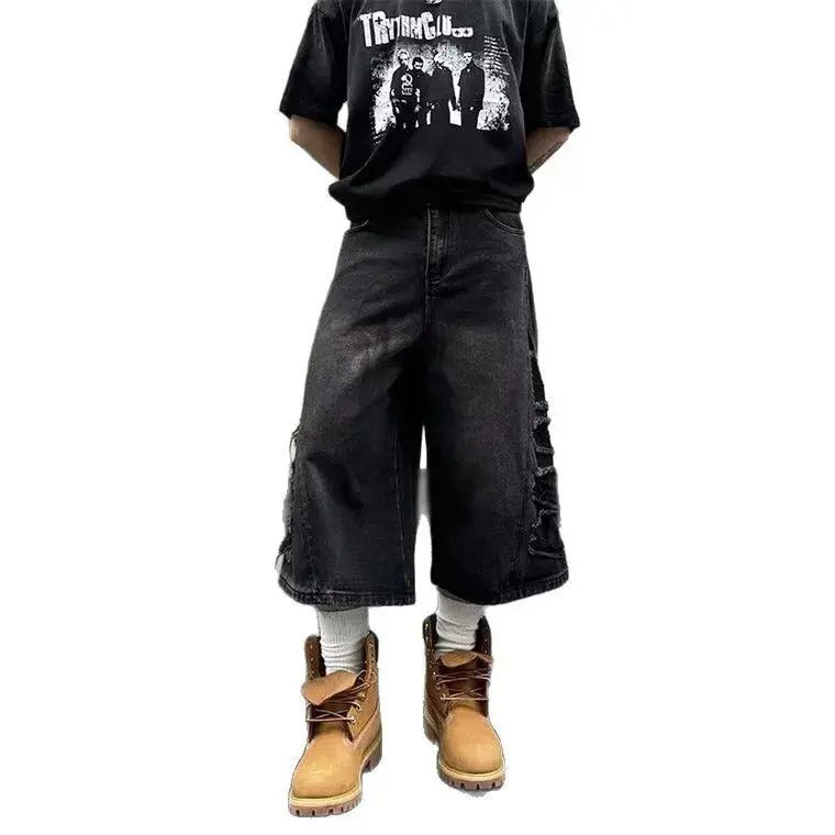 Japanese Brand Retro ripped denim shorts Size US 32 / EU 48 - 4 Thumbnail