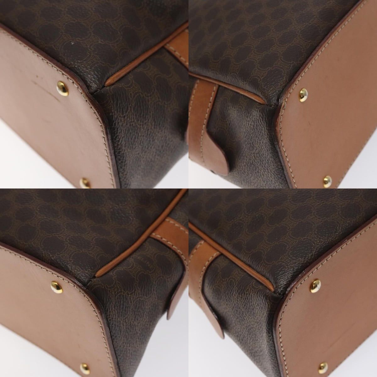 Celine CELINE Macadam Canvas Hand Bag Pvc Leather Brown Gold Size ONE SIZE - 10 Thumbnail