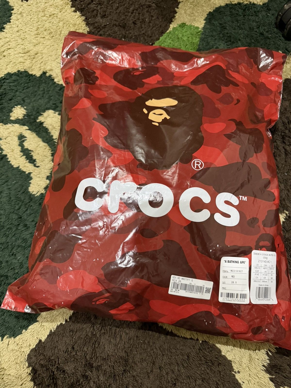 Bape × Crocs Bape x Crocs Uk7 fit Uk8 Size US 7 / EU 40 - 2 Thumbnail