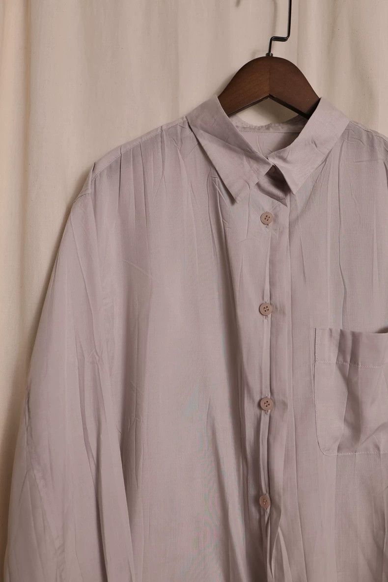 Issey Miyake issey miyake Grey pleated shirt Size US M / EU 48-50 / 2 - 2 Thumbnail