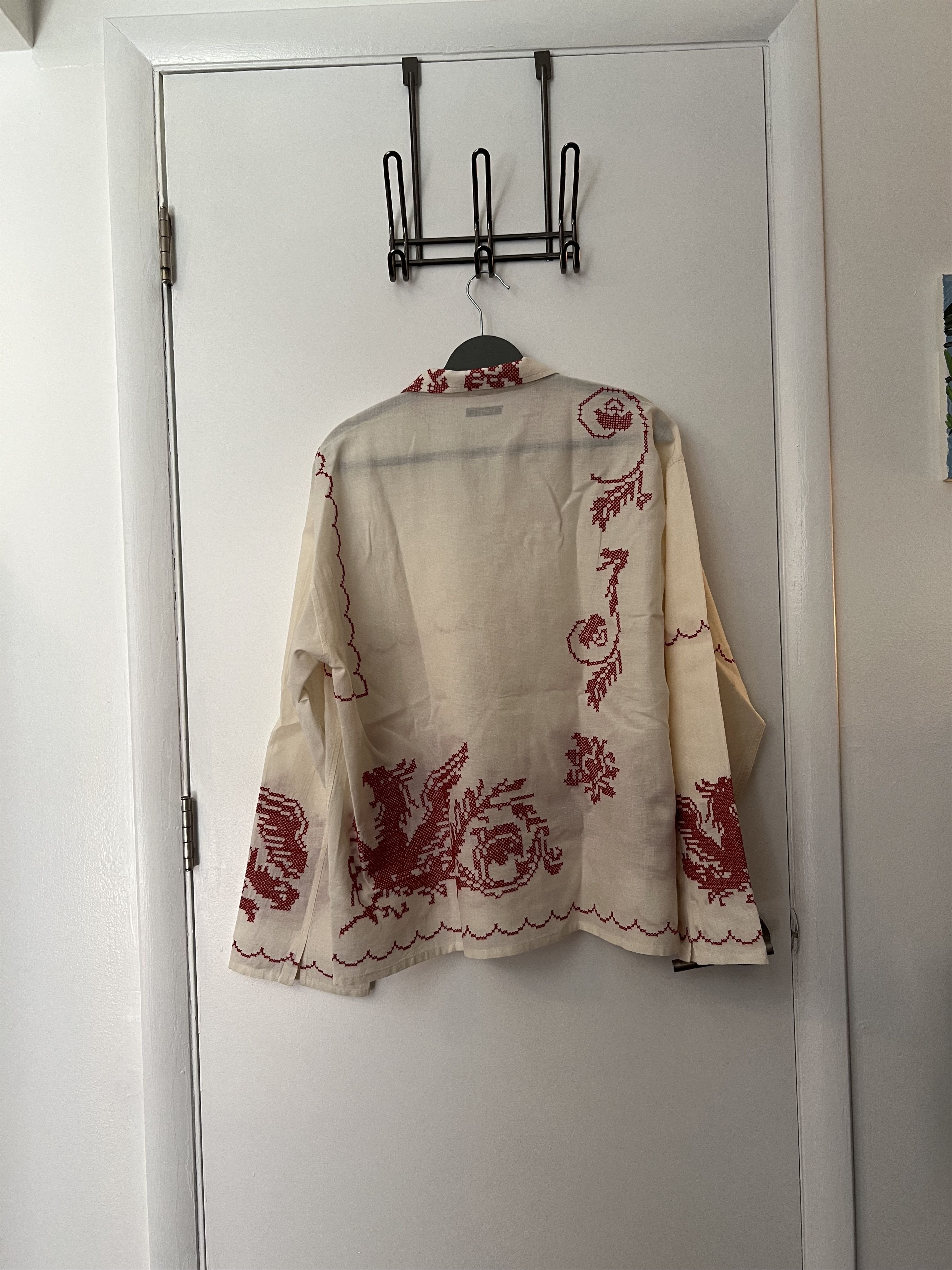 Bode Bode Linen Popover Dragon Shirt L/XL Size US L / EU 52-54 / 3 - 2 Thumbnail