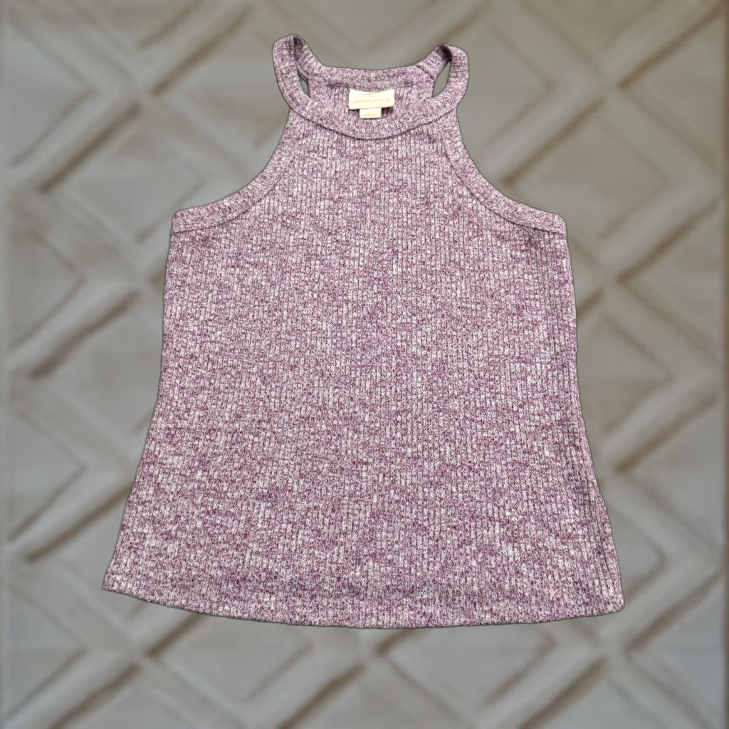 Vintage Maeve Purple Halter Cropped Tank Top Womens L Knit Cotton Sleeveless Slim Fit Regular Size L / US 10 / IT 46 - 1 Thumbnail