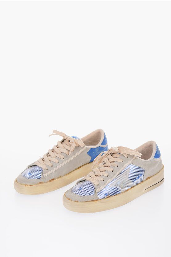 image of Golden Goose Ggdb Low-Top Vce Sneakers With Lived-In Design in Blue, Men's (Size 6)