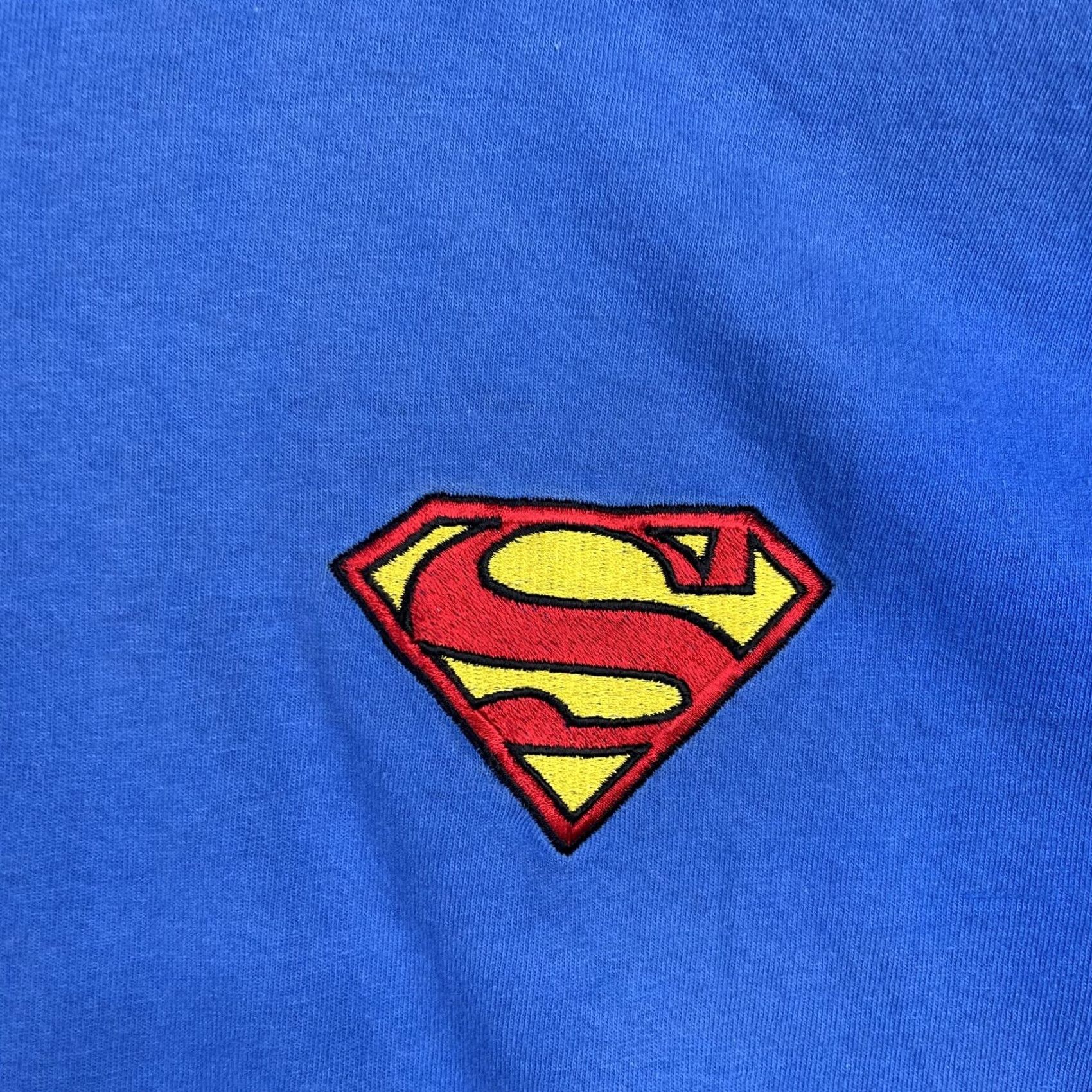 DC Comics VINTAGE DC Superman Shirt Mens Medium Blue Embroidered S Shield Logo Tee Size US M / EU 48-50 / 2 - 4 Thumbnail