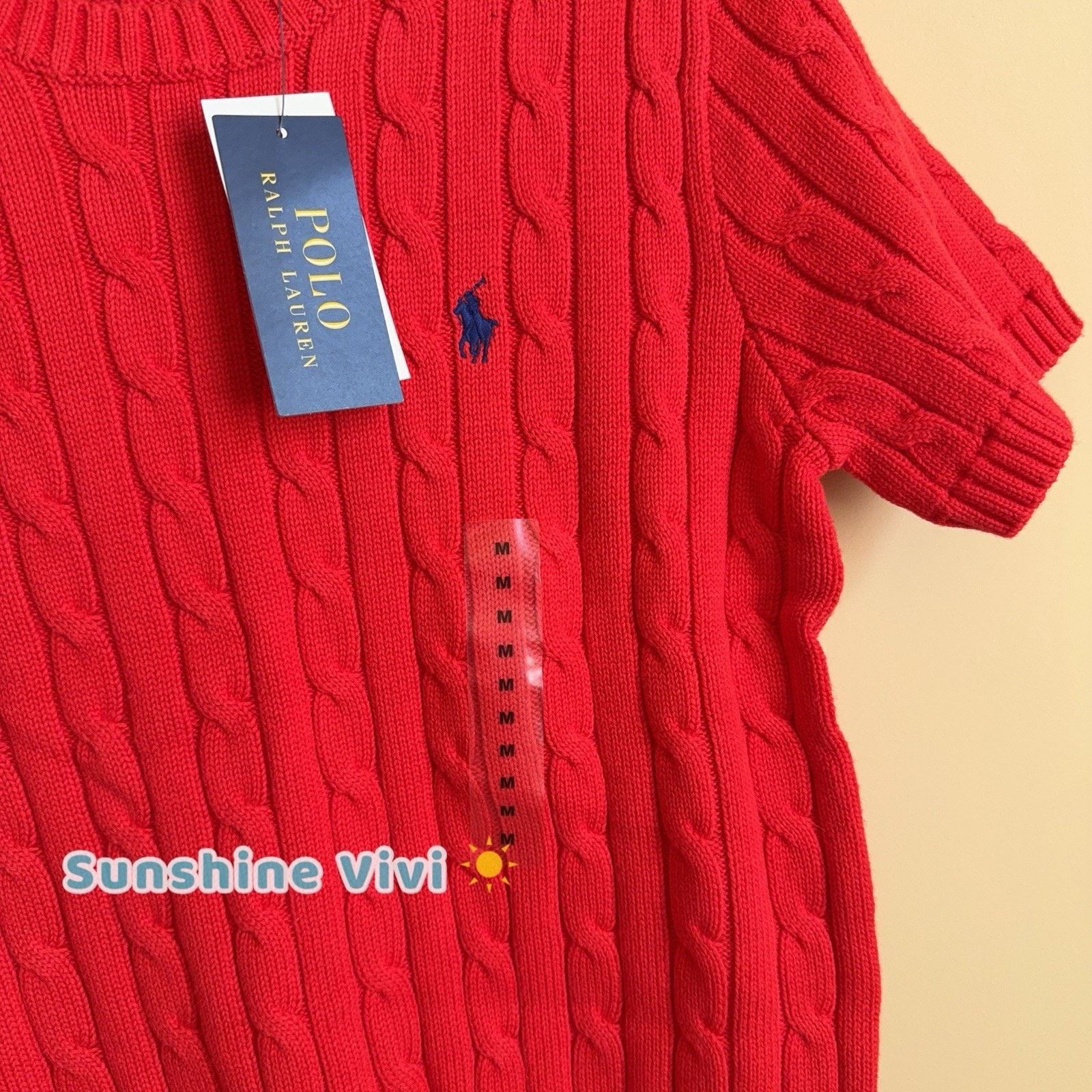 Polo Ralph Lauren NWT Polo Ralph Lauren Woman Cotton Short Sleeve Sweater Red Size M / US 6-8 / IT 42-44 - 2 Thumbnail