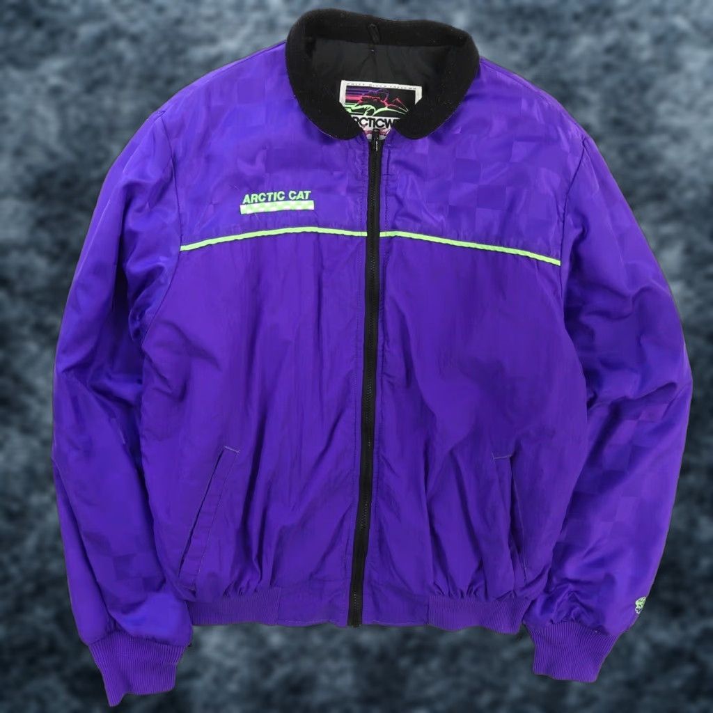 VINTAGE Arcticwear Arctic Cat Bomber Jacket Men Large Purple