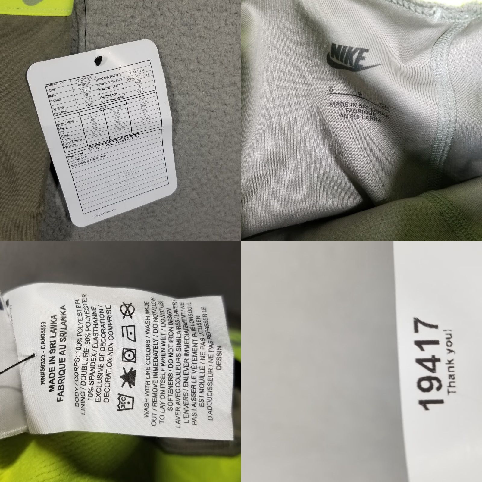 Nike VINTAGE Nike Women's Leggings 7/8 High-Rise Swoosh Green Small Athletic Yoga Fitness Size 28" / US 6 / IT 42 - 8 Thumbnail