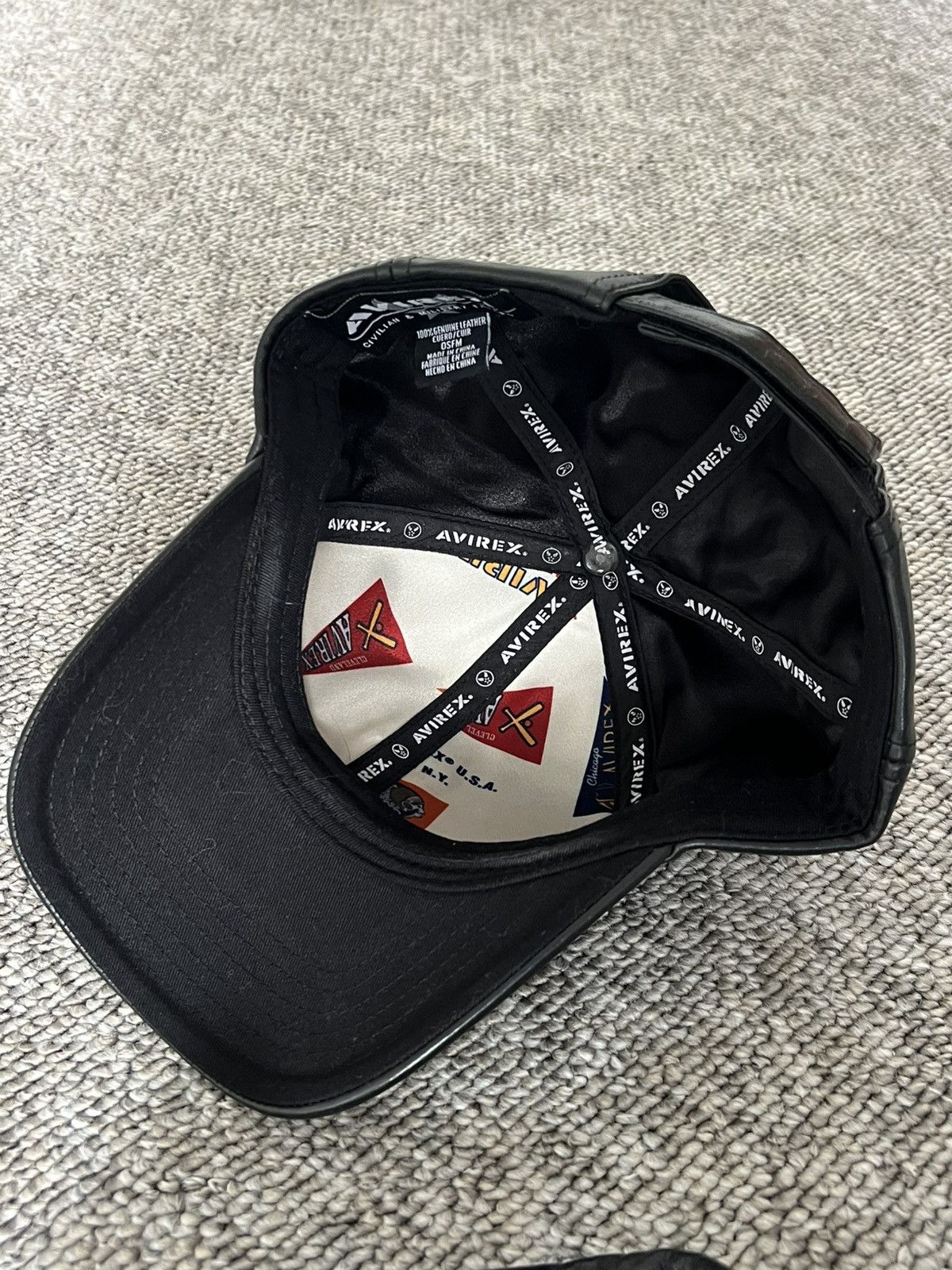 Avirex Avirex Leather Strapback Cap Size ONE SIZE - 3 Thumbnail