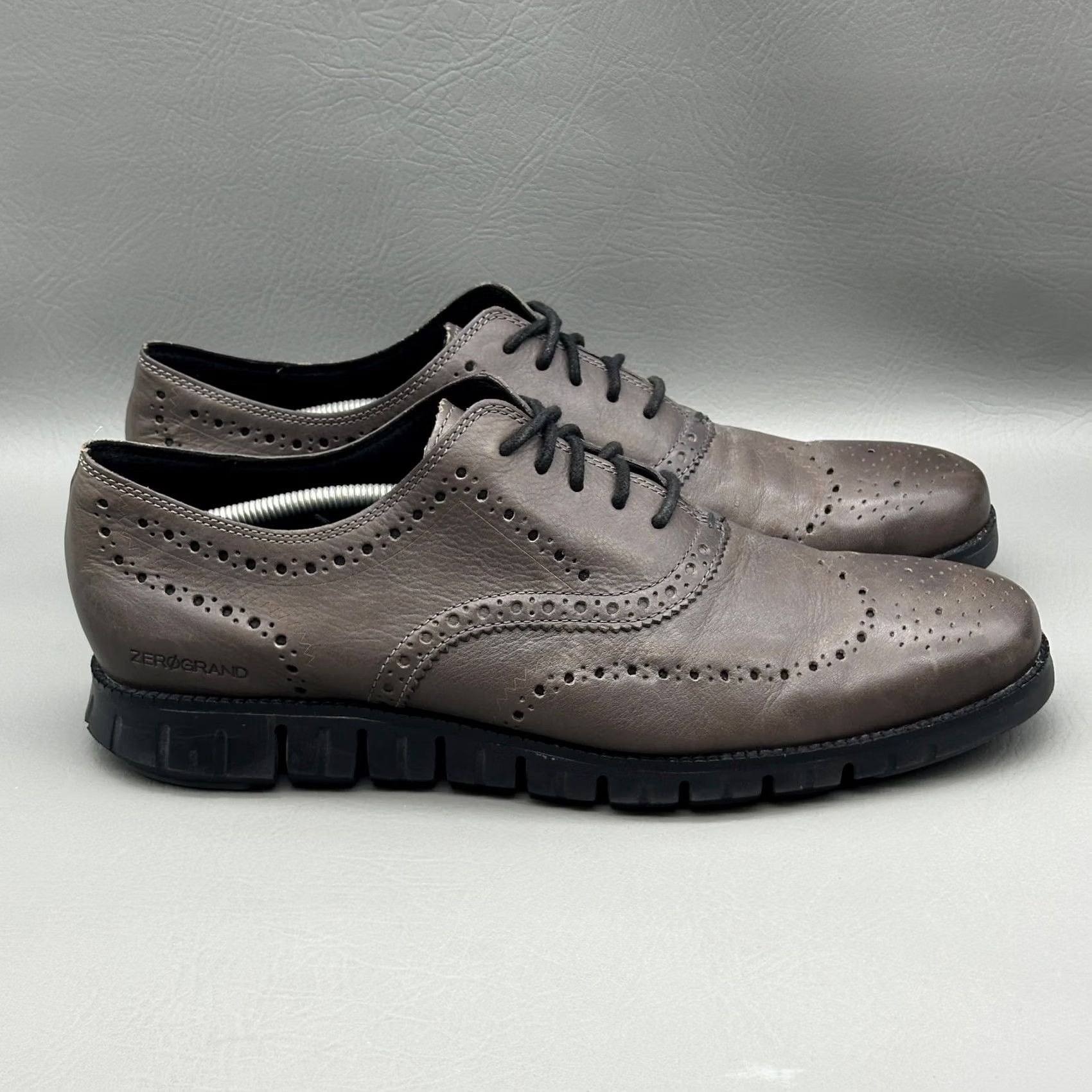 Cole Haan Cole Haan ZeroGrand Mens Size 13 M Gray Leather Wingtip Oxford Sneaker C30720 Size US 13 / EU 46 - 4 Thumbnail