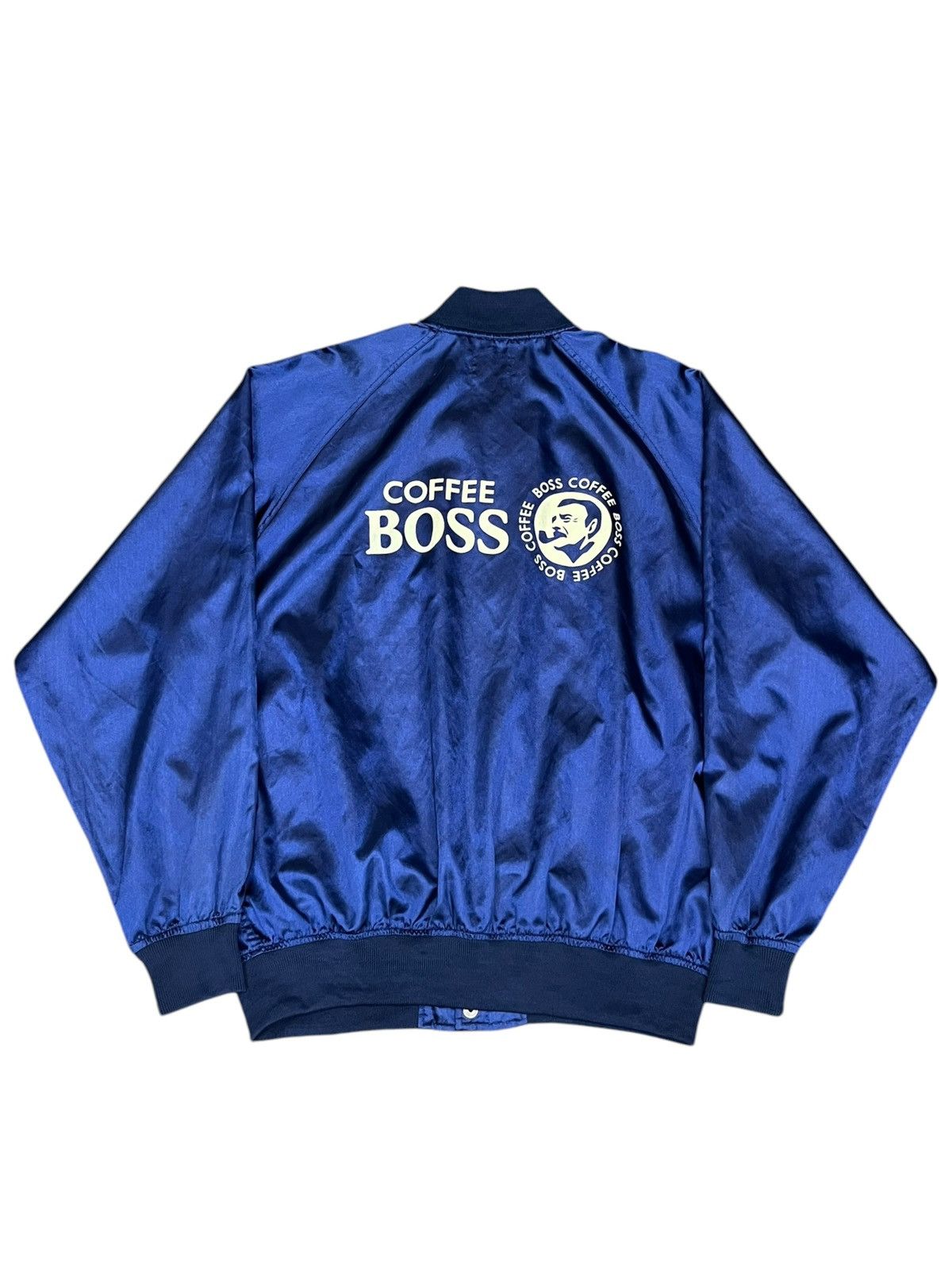 Tribal Streetwear Vintage Suntory BOSS Satin Bomber Jacket Blue M Size US M / EU 48-50 / 2 - 6 Thumbnail